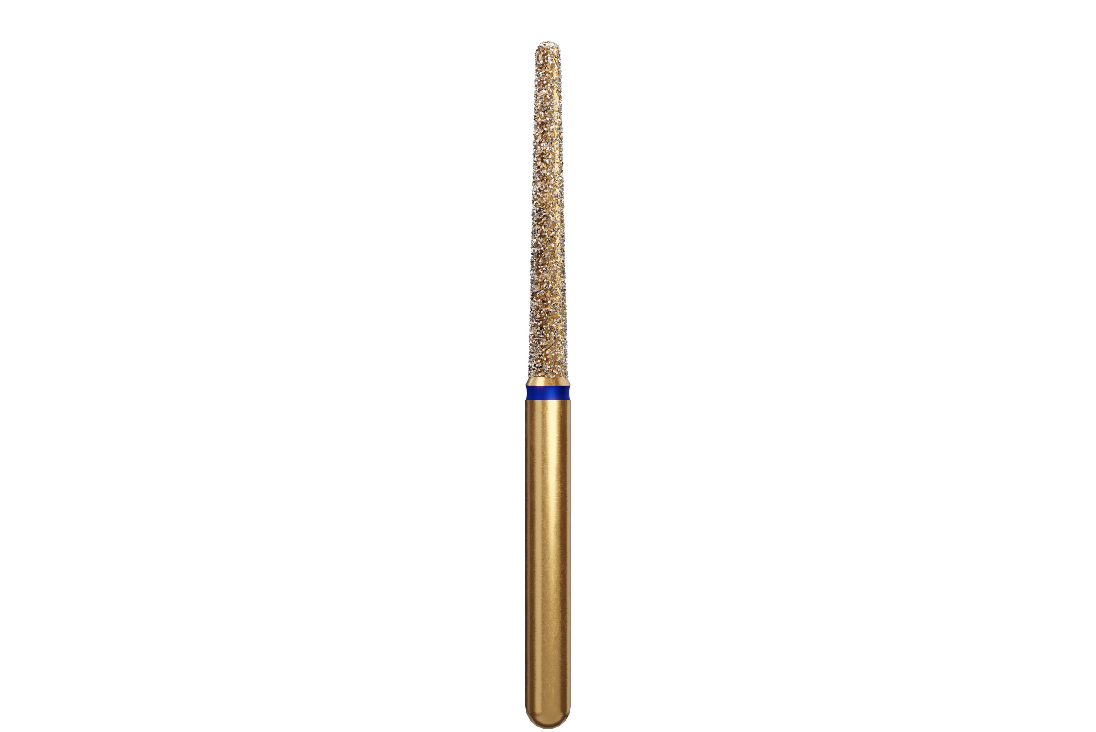 Coltene Alpen Multi-Use Multilayer Diamond Bur, FG, Medium, Blue Ring, Round End Taper Long, #850L, 1.6 mm Head Diameter, 12 mm Head Length, 5/Pkg - Alpen® Diamonds - Medium - #850L-016 (10.0) - Image 1