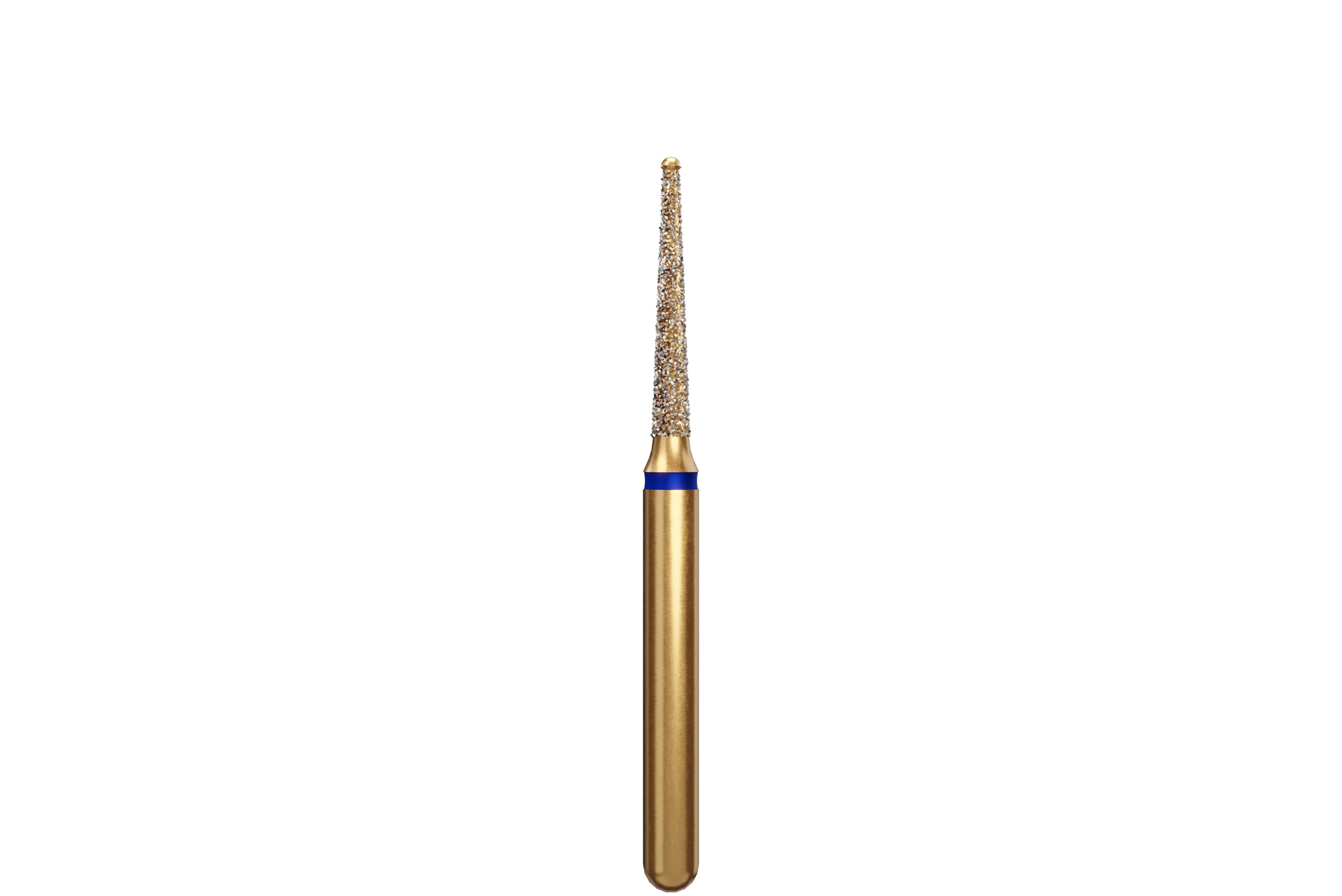 Coltene Alpen Multi-Use Multilayer Diamond Bur, FG, Medium Grit, Round End Taper with Safe End, #851-012, 1.2 mm Head Diameter, 8 mm Head Length, 5/Pkg - Alpen® Diamonds - Medium - #851-012 (8.0) - Image 1