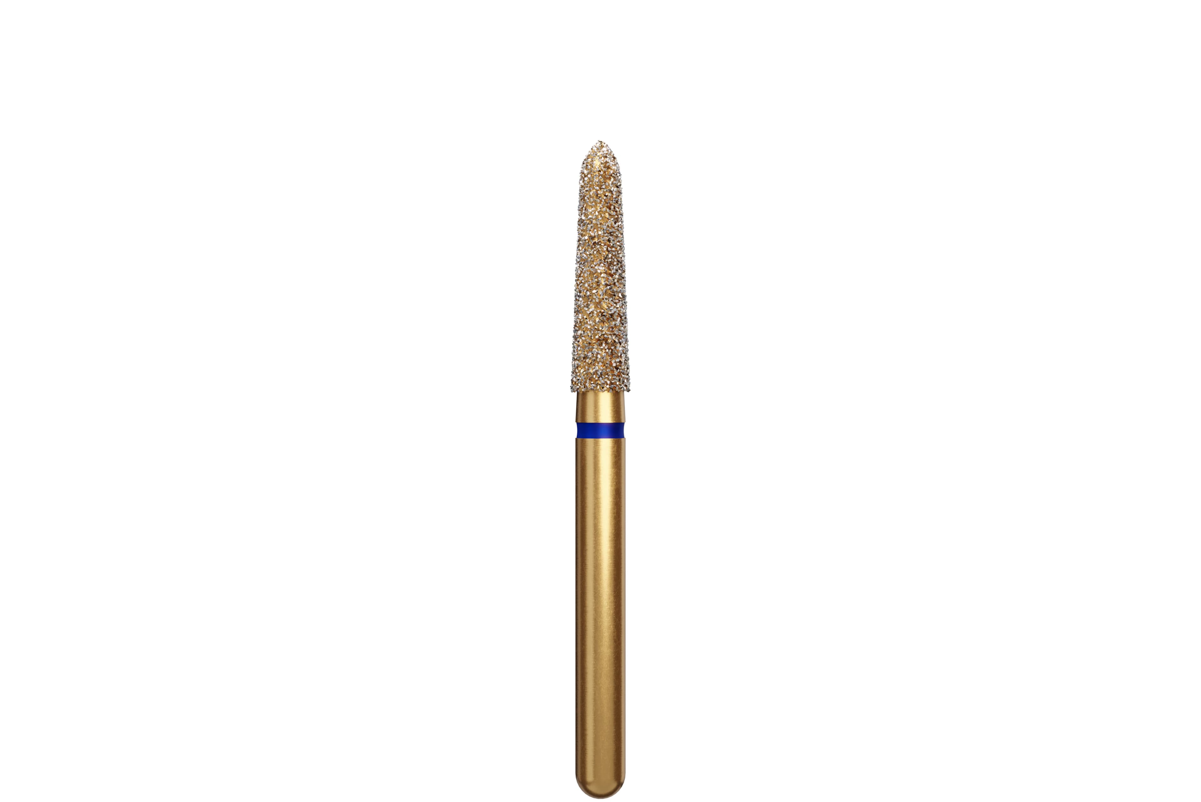 Coltene Alpen Multi-Use Diamond Bur, FG, Medium Grit, Tapered Torpedo/Curettage, #878K-021, 2.1mm Head Diameter, 8mm Head Length, 5/Pkg - Alpen® Diamonds - Medium - #878K-021 (8.0) - Image 1