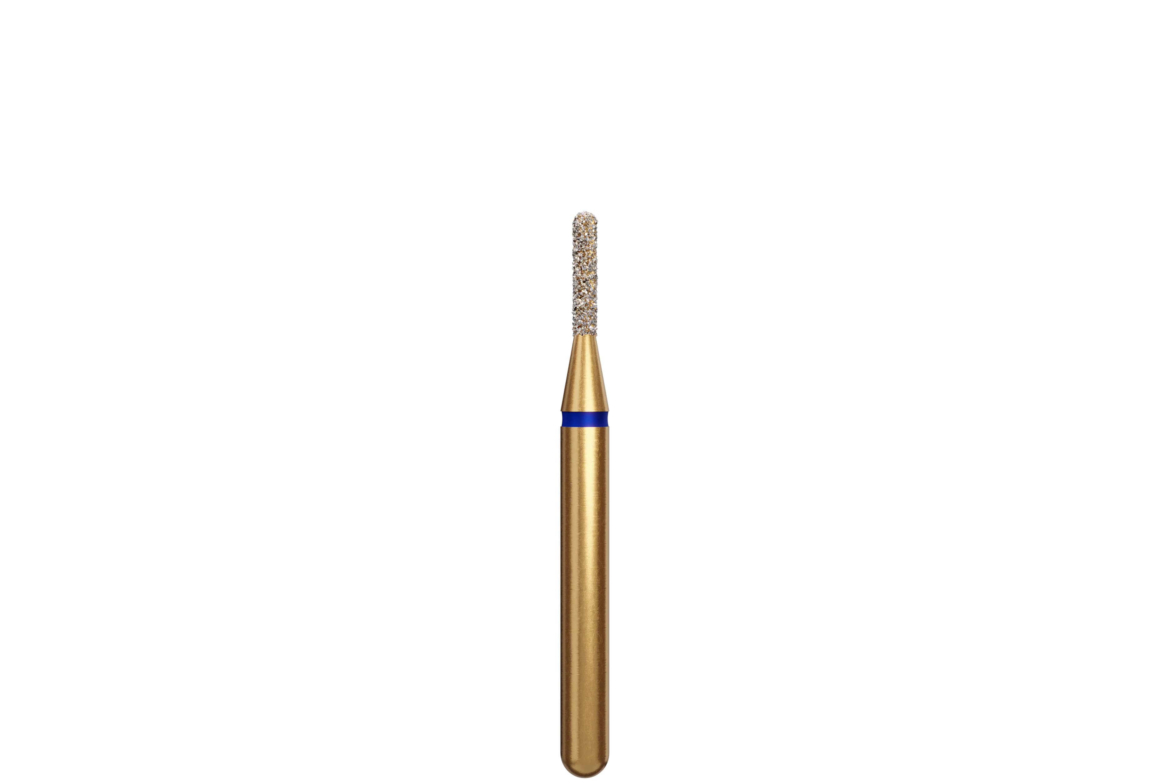 Coltene Alpen Multi-Use Multilayer Diamond Bur, FG, Medium, Round End Cylinder, #838-010, 1 mm Head Diameter, 4 mm Head Length, 5/Pkg - Alpen® Diamonds - Medium - #838-010 (4.0) - Image 1