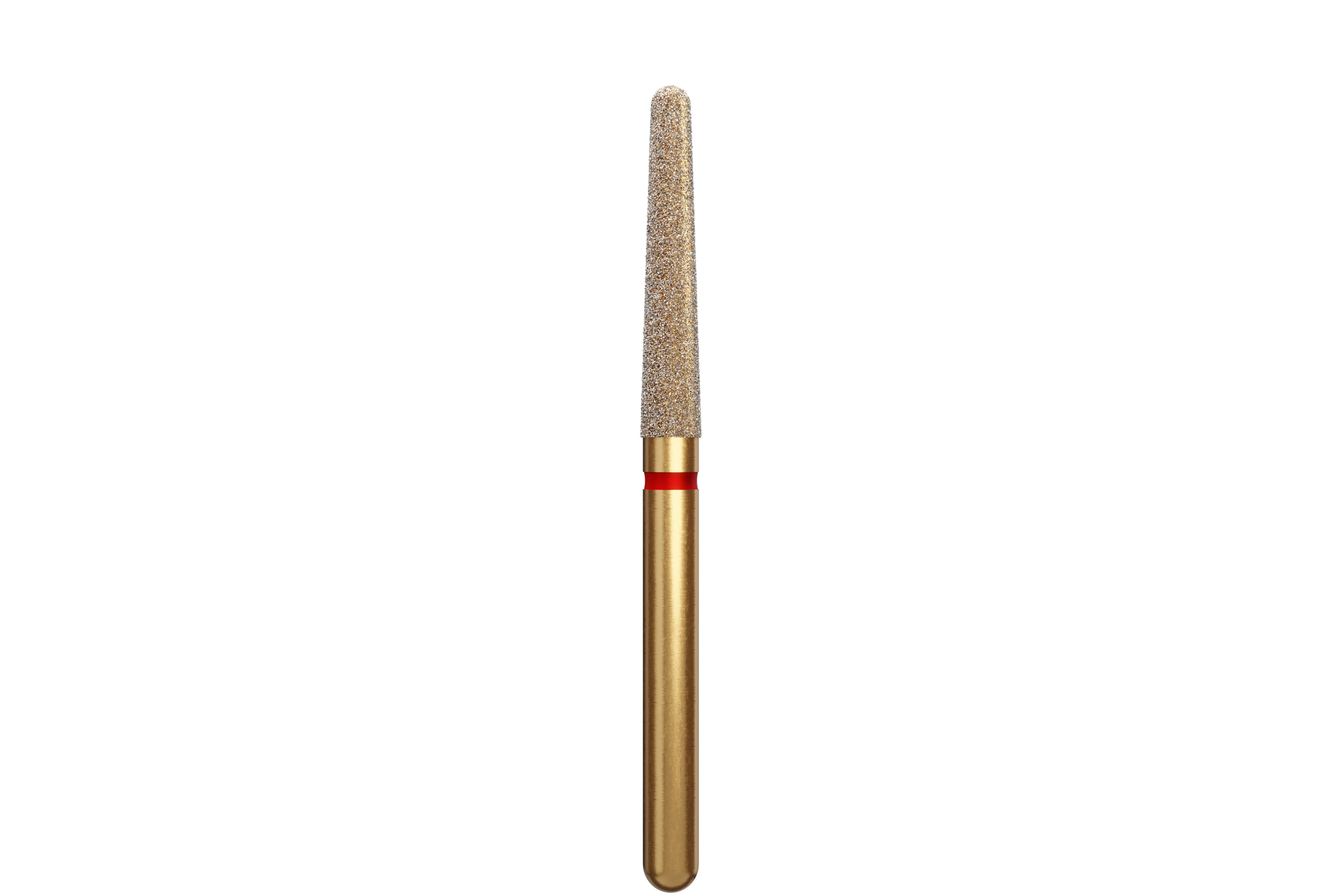 Alpen Multi-Use Multilayer Diamond Bur, FG, Fine, Round End Taper, #850, 1.8 mm Head Diameter, 10 mm Head Length, Red Ring, 5/Pkg, 850-018 - Alpen® Diamonds - Fine - #850-018 (10.0) - Image 1