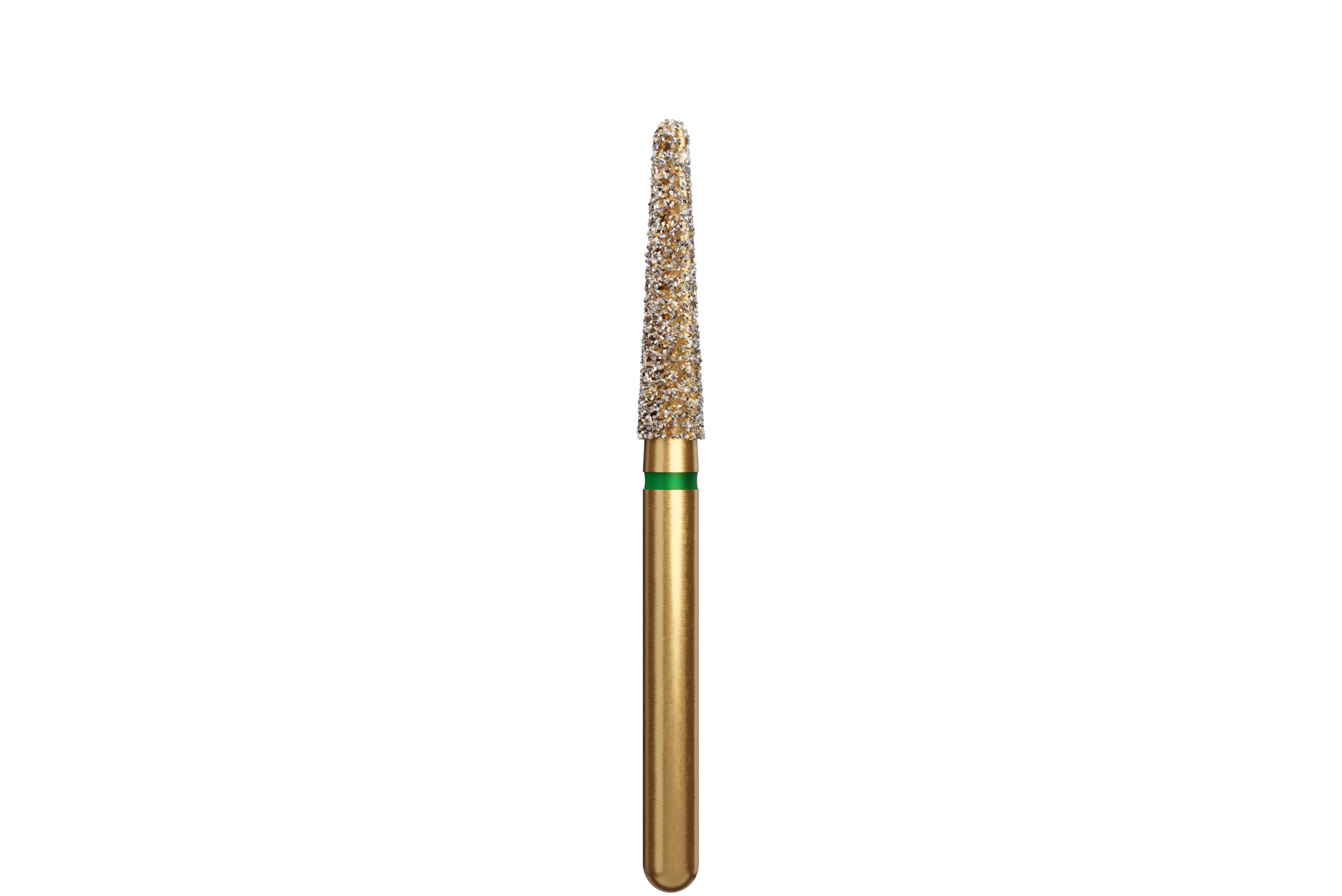 Alpen Diamond Bur, FG, Round End Taper, Coarse, Green, #856L-021, 2.1 mm Head, 9 mm Length, 5/Pk, 60032323 - Alpen Diamond Burs, FG, Round End Taper, Coarse, Green, # 856-021C, 5/Pk, 60032323 - Image 1