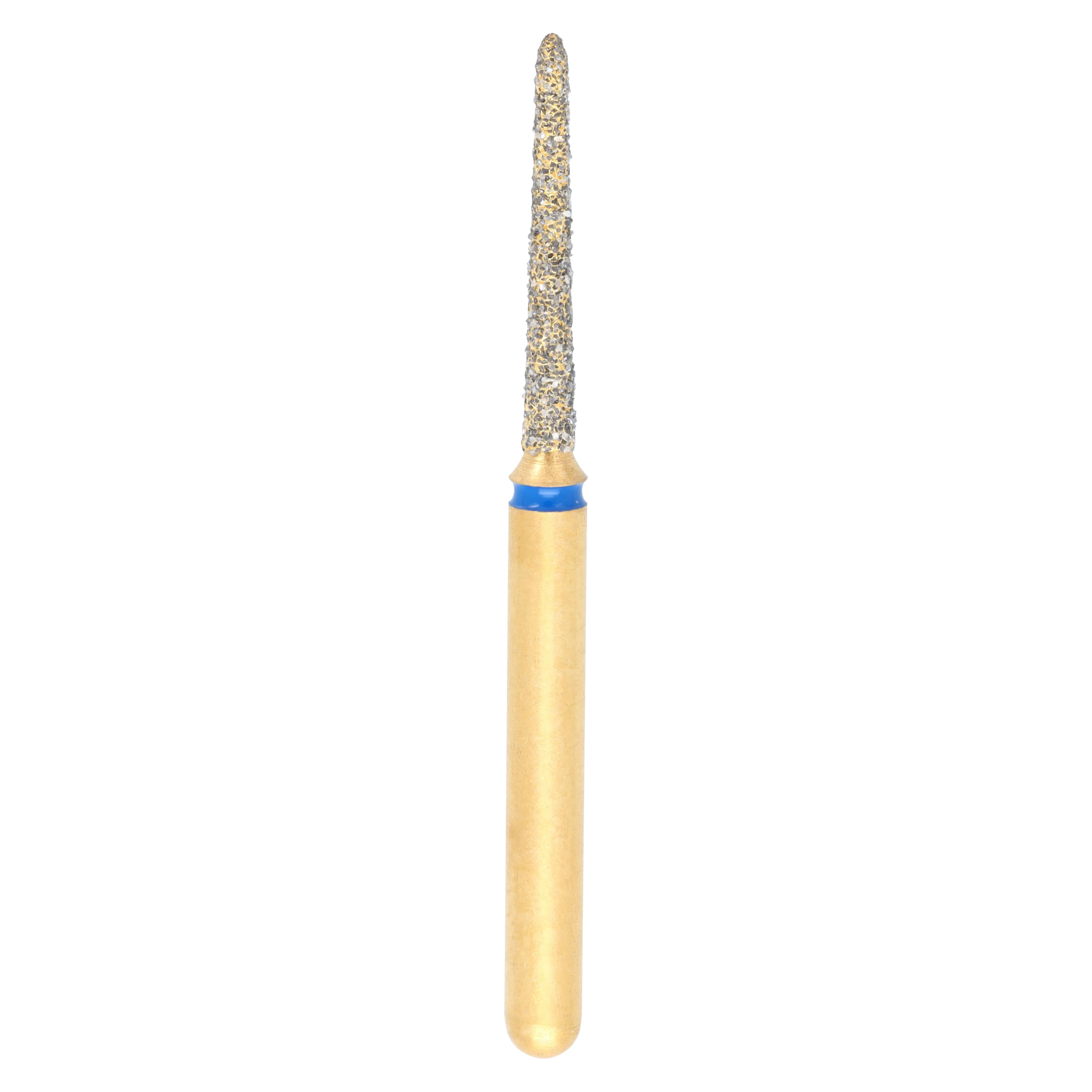 Coltene Alpen Multi-Use Multilayer Diamond Bur, FG, Medium, Tapered Torpedo/Curettage, #878K-010, 1 mm Head Diameter, 8 mm Head Length, 5/Pkg - Alpen® Diamonds - Medium - #878K-010 (8.0) - Image 1
