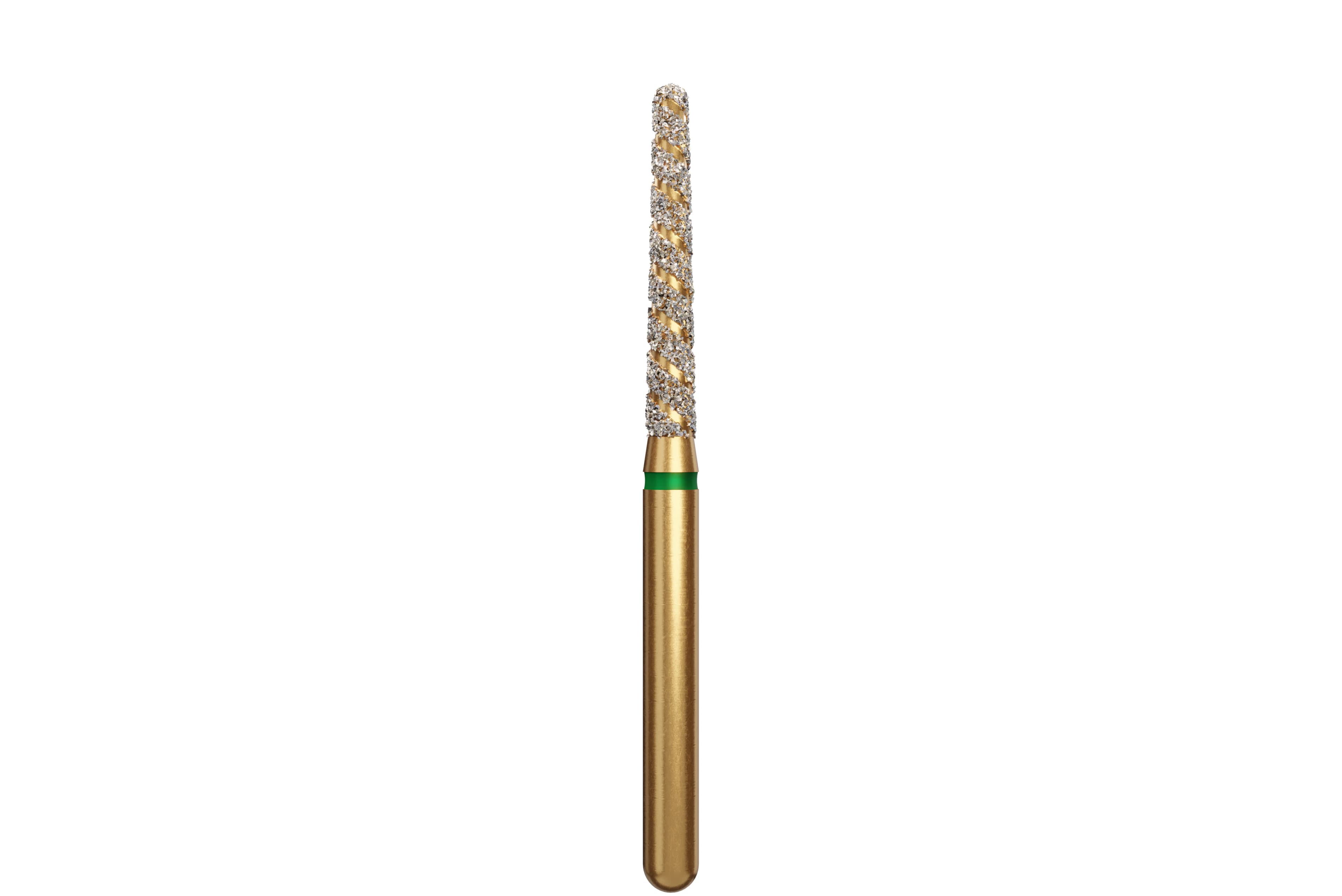Alpen TurboCut Diamond Bur, FG, Round End Taper, Coarse, Green, #850T-016, 1.6 mm Head, 10 mm Length, 5/Pk, 60032235 - Alpen Diamond Burs, FG, Turbocut, Round End Taper, Coarse, Green, # T850-016C, 5/Pk, 60032235 - Image 1
