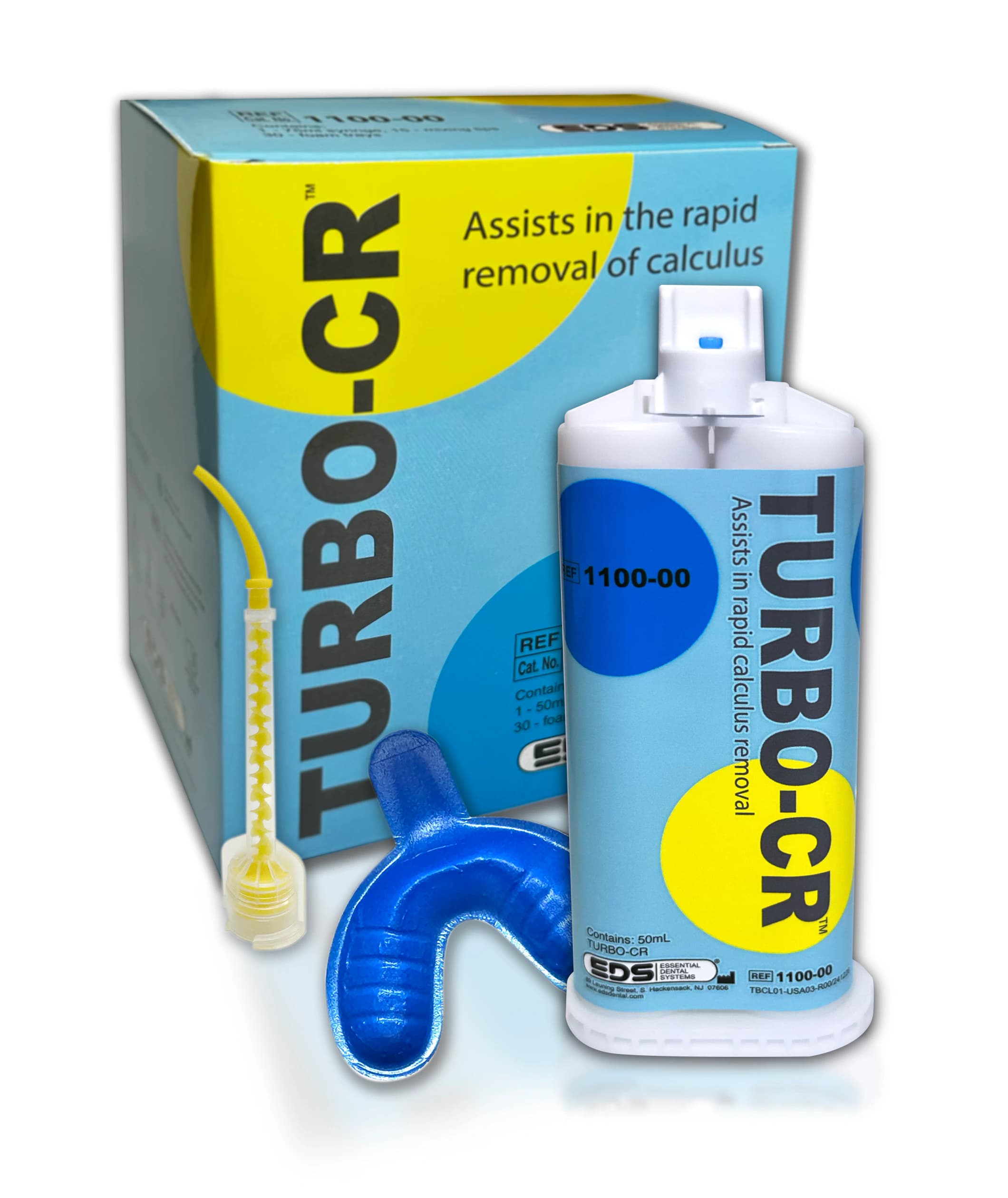 Turbo-CR Calculus Scaling Foam Kit, 50 mL Automix Cartridge with 15 Large Mixing Tips and 30 Single Foam Arch Trays, EDS-1100-00 - Turbo-CR Calculus Scaling Foam, Trays & Tips 50mL - Image 1