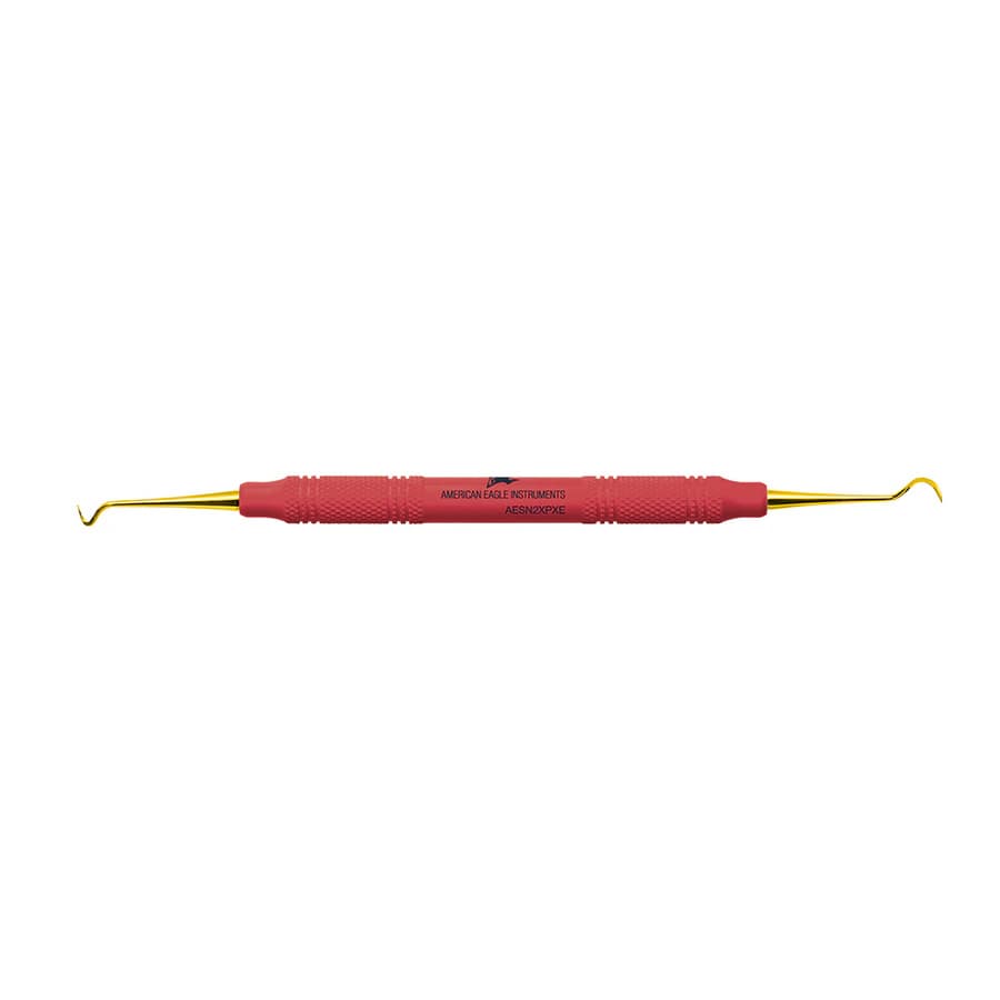American Eagle XP® SQUARED Technology Scaler N2 Posterior, Double End, Red EagleLite Handle, 3/8", 1/Pkg - XP® SQUARED Technology Scaler N2 posterior with plastic handle - Image 1