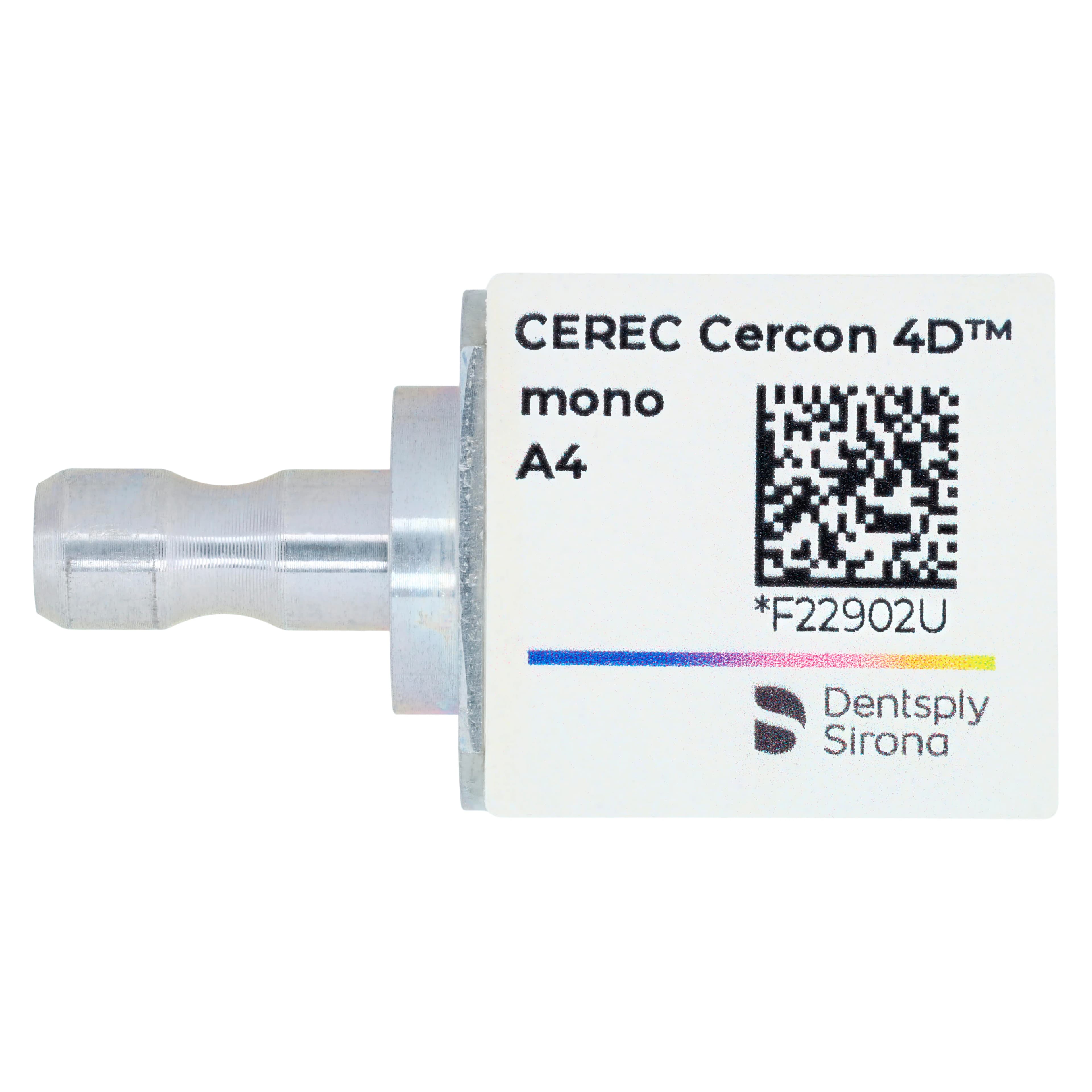 CEREC Cercon 4D Multidimensional Zirconia CAD/CAM Milling Block, Mono, Shade A4, 4/Box - CEREC Cercon 4D Mono CAD Blocks - Image 1