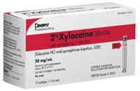 Xylocaine 2% Lidocaine HCl with Epinephrine 1:100,000, Red, 1.7 mL Cartridges, 50/Box, 20016 - Xylocaine® Lidocaine 1:100000 Red Box of 50 - Image 1
