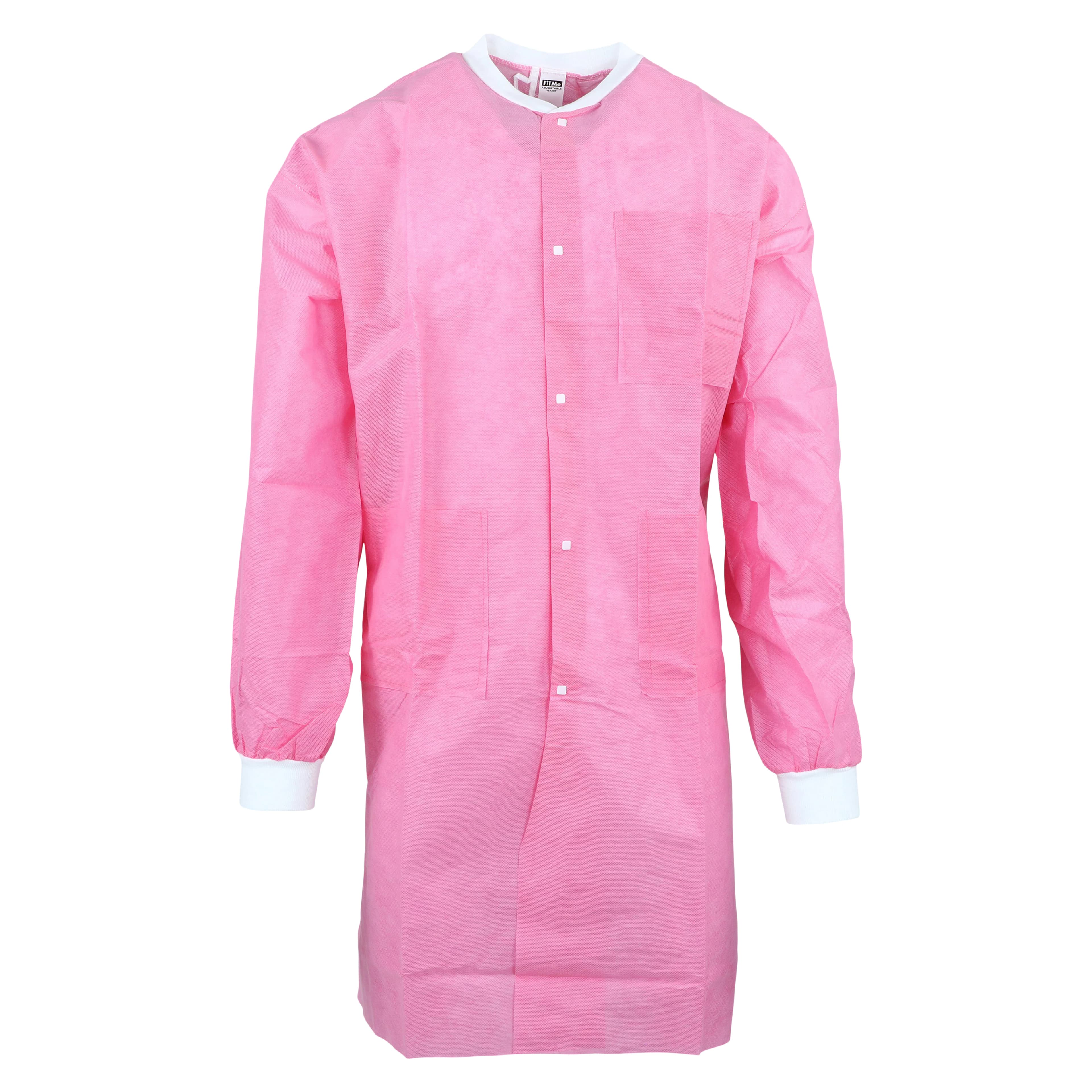 Dukal FitMe Lab Coats, Raspberry Pink, Medium, 10/Pack, UGC-6609-M - Dukal - FitMe Lab Coats - Image 1
