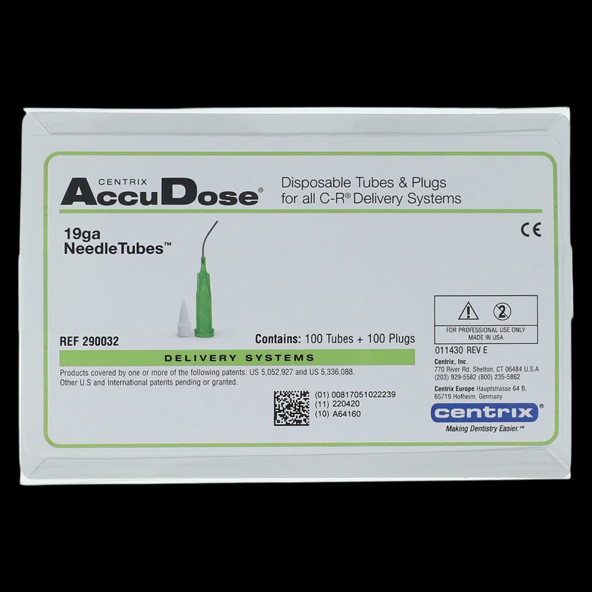 AccuDose NeedleTubes, 19 Gauge, Melon Green, 100/Pack, 290032 - AccuDose NeedleTube 19 GA (100) - Image 1