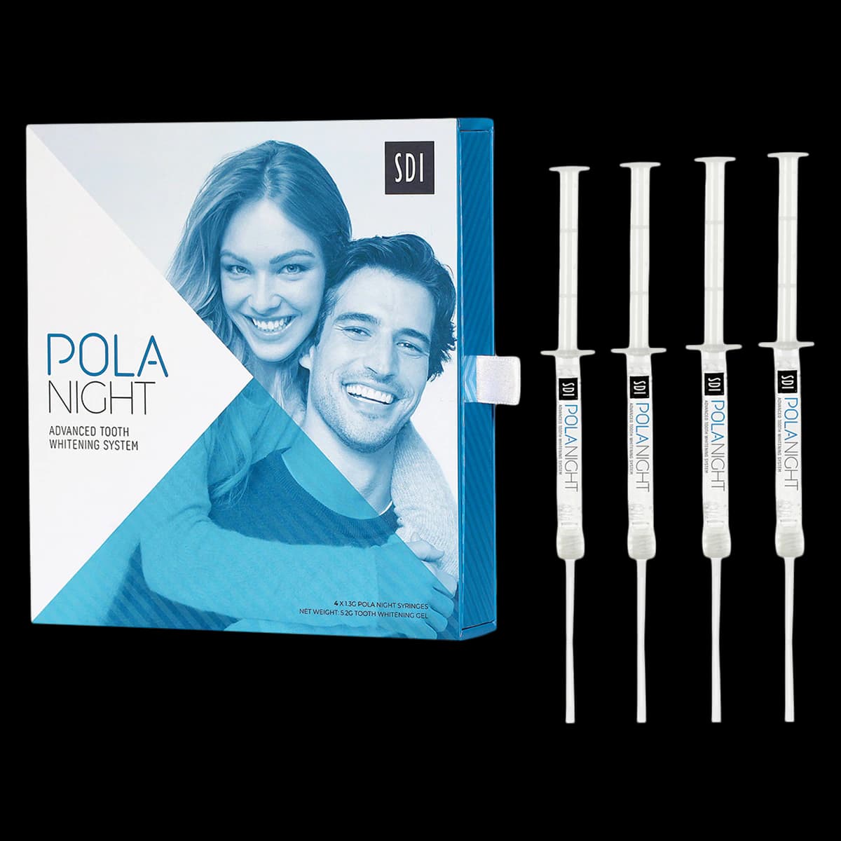 Pola Night Tooth Whitening System, 10% Carbamide Peroxide, Mini Kit, 1.3 g Syringes, Spearmint, 4/Pk, 7700106 - Pola Night Tooth Whitening System, 10% Carbamide Peroxide, Mini Kit, 1.3 g, 4/Pk, 7700106 - Image 1