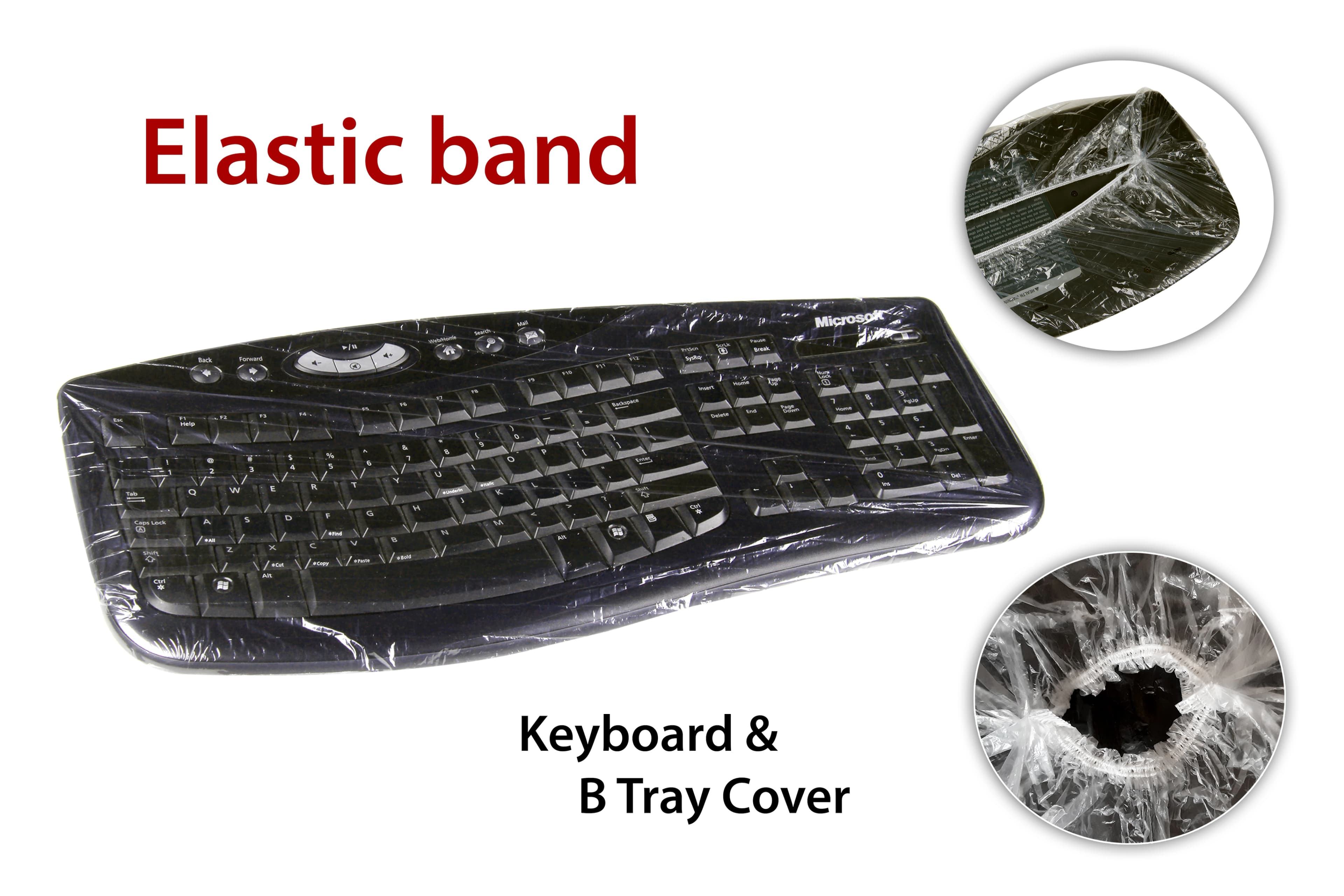 Plasdent Elastic Band Keyboard Cover, 19" x 26", Clear, 200/Box, PS902 - Keyboard/B Tray Cover Elastic - Image 1