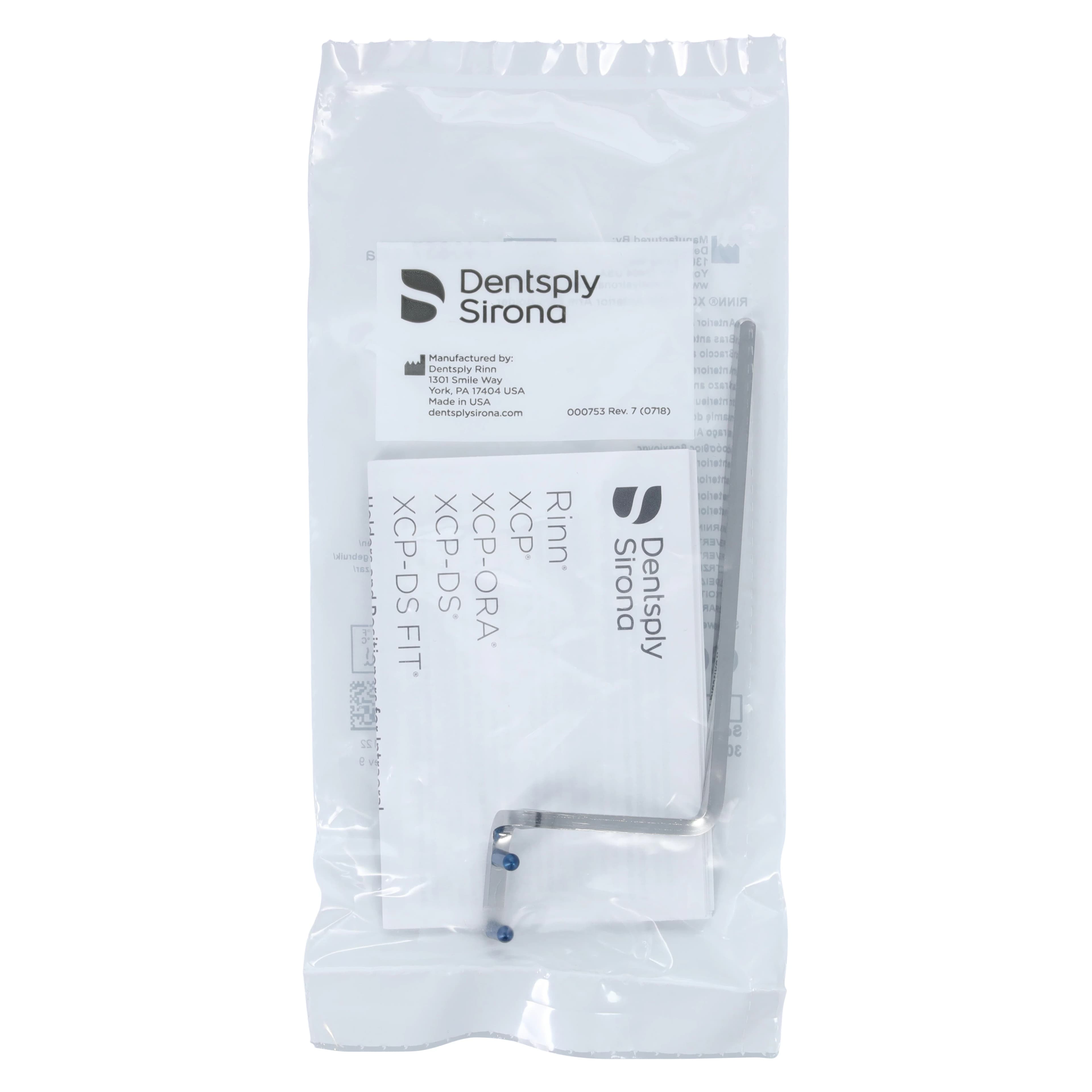 Dentsply Sirona Rinn XCP/BAI Stainless Steel Indicator Arm, Anterior, Blue Pins, 54-0857 - XCP SS Indicator Arms Anterior - Image 1