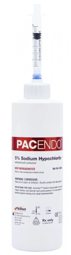 PacEndo 6% Sodium Hypochlorite Root Canal Irrigant Refill Bottle, 480 mL/16 oz, with Luer-Lock Dispensing Cap, PE-SHB - PacEndo™ 6% Sodium Hypochlorite Refill - Image 1