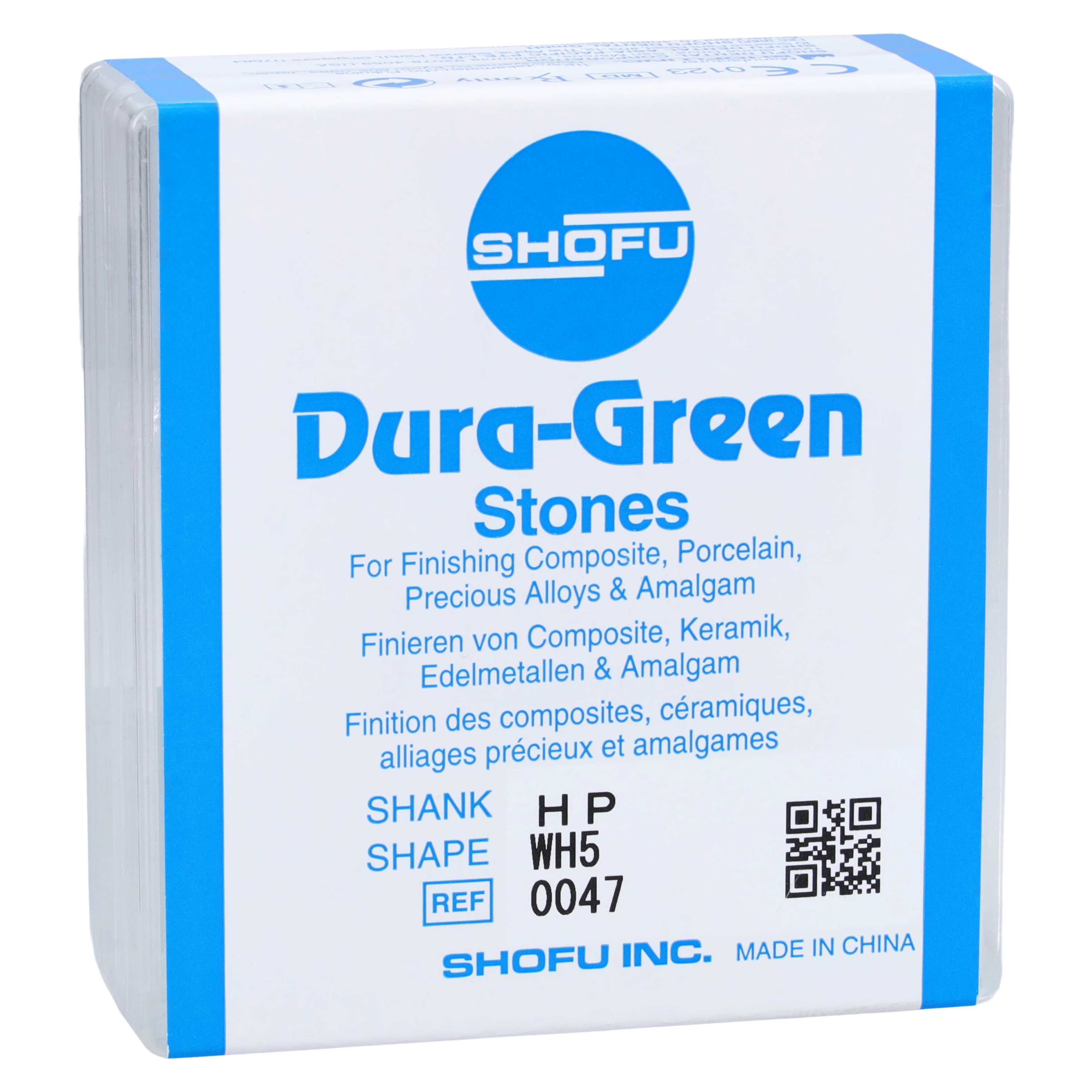 Shofu Dura-Green Stones, HP Handpiece, Wheel WH5, ISO #065, Green, 12/Pk, 0047 - Dura-Green Stones - HP - WH5 - Image 1