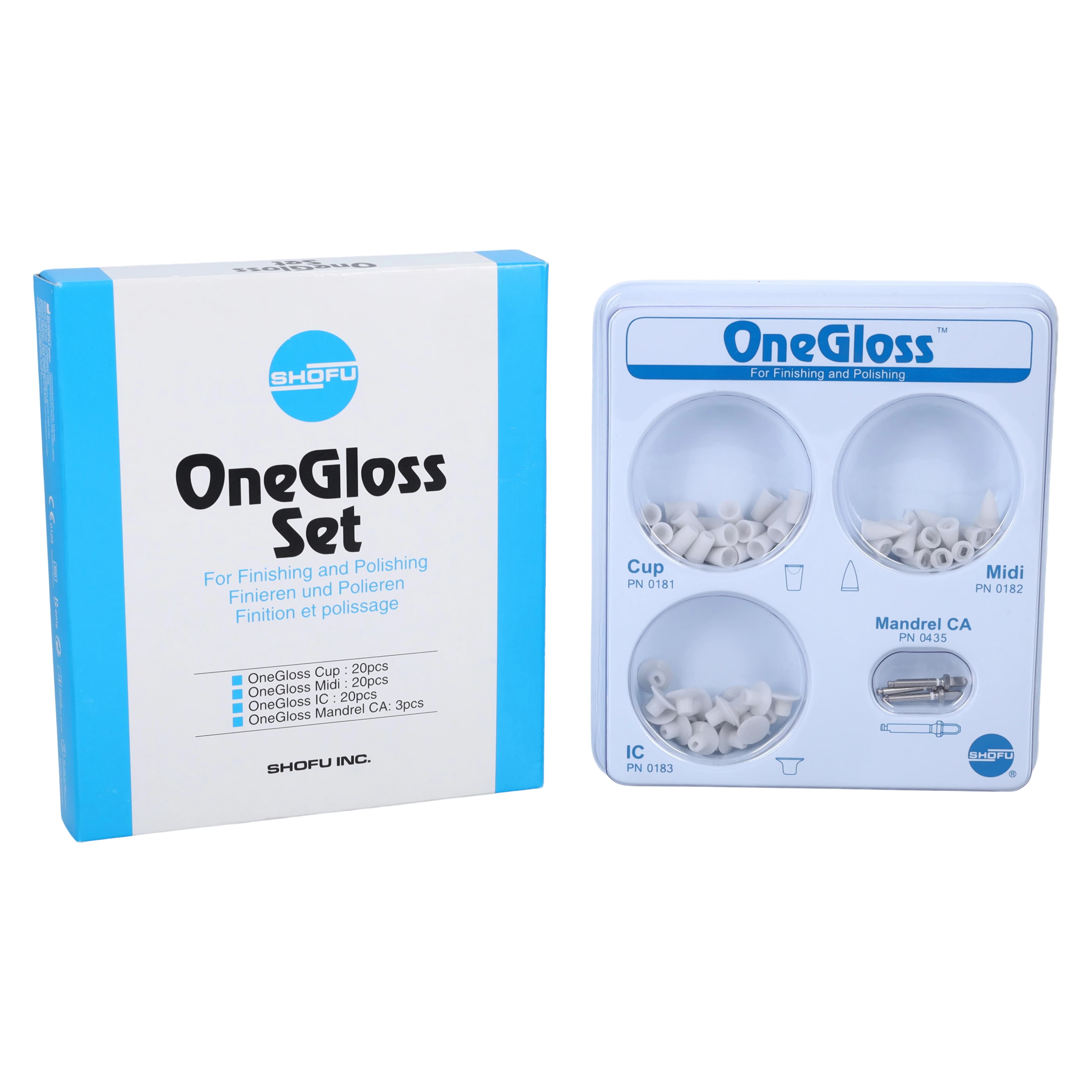 OneGloss Disposable Aluminum Oxide Silicone Composite Finisher & Polisher Set, CA, Assorted, 60/Pk, 0180 - OneGloss Disposable Aluminum Oxide Silicon Polishers, CA, Set, 1/Pk, 0180 - Image 1