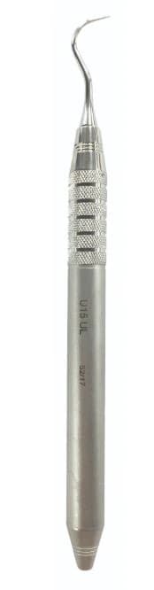 A. Titan Instruments Towner Sickle U15-30 Scaler, Anterior/Curved with Jacquette Blade, #6 Life Steel Handle - A.Titan - Anterior/curved towner sickle scaler combined with a standard jacquette blade on the other end. Has a #6 Life Steel handle. - Image 1