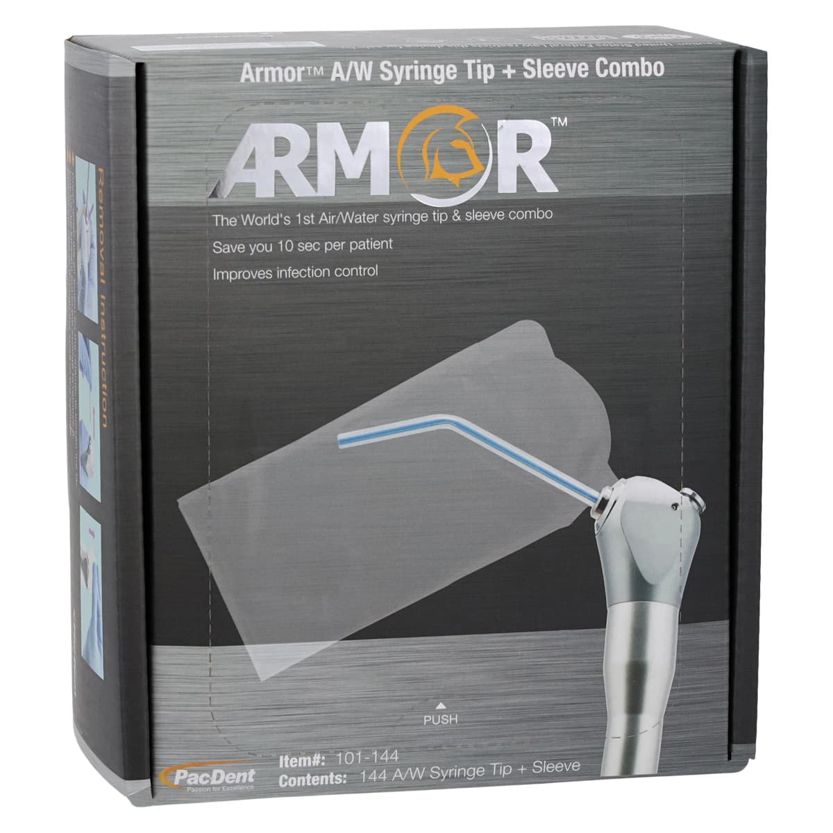 Armor Air/Water Syringe Tip & Sleeve Combo, Disposable, 144/Box, 101-144 - Armor™ Air/Water Syringe Tips and Sleeve Combo Box of 144 - Image 1