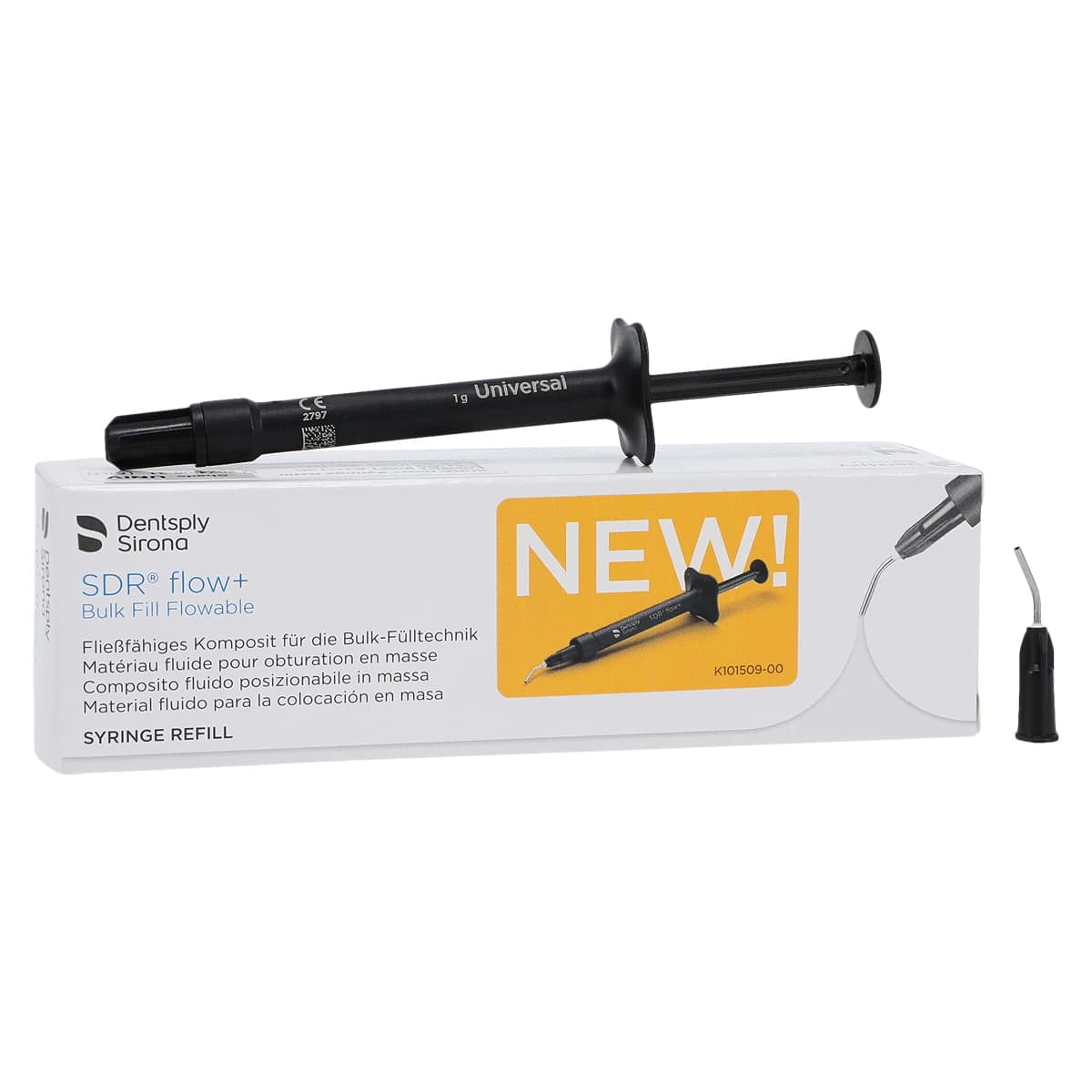 SureFil SDR Flow+ Bulk Fill Flowable Composite Syringe Refill, Universal Shade, 1 g Syringe, 2 Syringes + 15 Tips, 61C130 - SureFil SDR Flow+ Composite Refill - Image 1