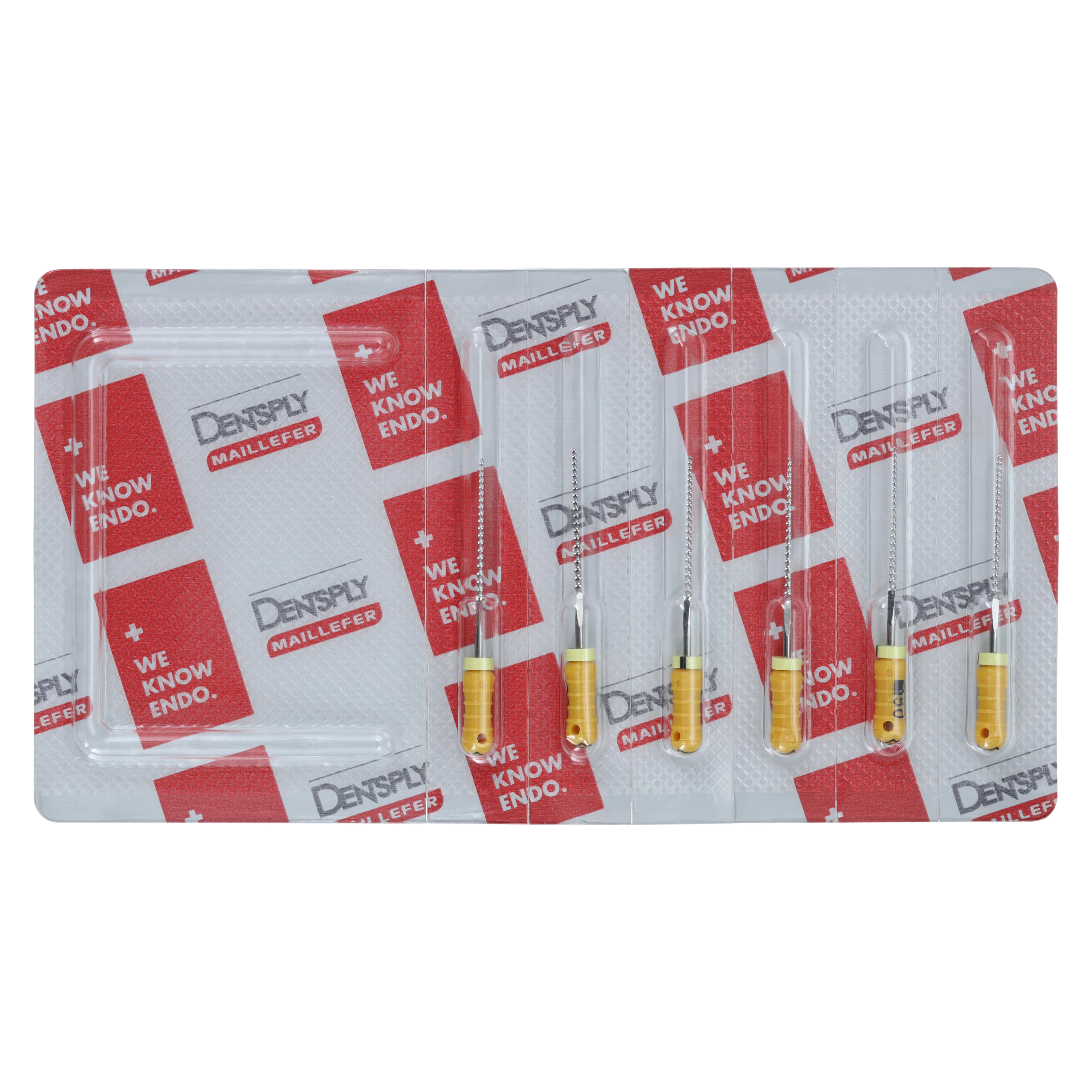 Dentsply Sirona Maillefer READYSTEEL K-File, Size #50, 25mm, Yellow, Sterile, 6/Pack, 6845025 - #50 Yellow READYSTEEL K-File 25mm Pack of 6 - Image 1