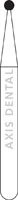 NTI® FG Diamond Bur, Medium Grit, Round, #801-009 (0.9 mm), Friction Grip, Gray, 5/Pkg, M801-009 - NTI® FG Diamonds - Medium - #801-009 (0.9) - Image 1