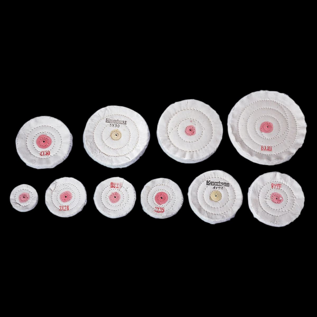 Keystone Muslin Buffs, 4" x 42-Ply, 12/Pack, 1180170 - Muslin Buffs 4" x 42-Ply 12/Pk - Image 1