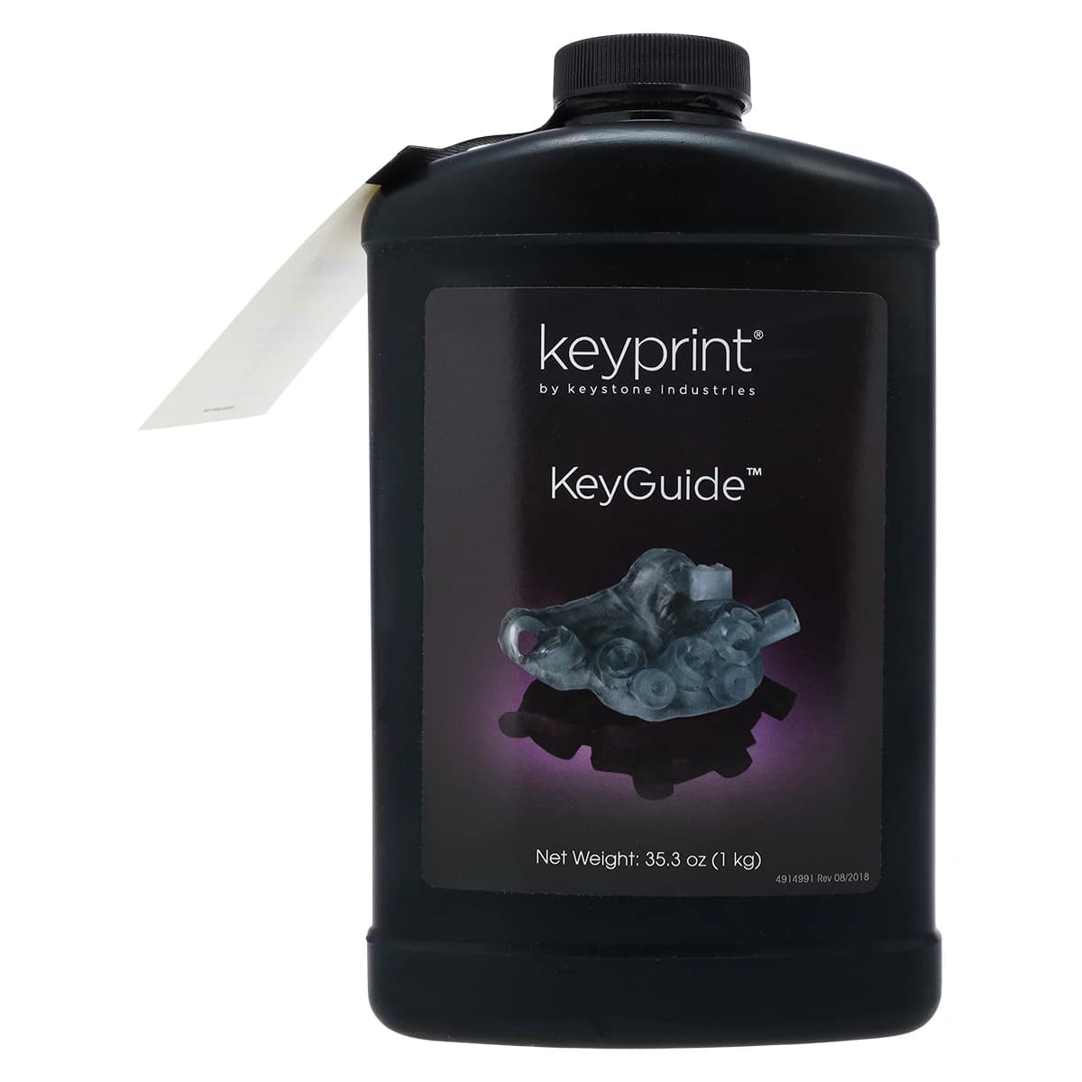 Keystone KeyPrint KeyGuide Biocompatible 3D Printing Resin, Clear, 1 kg Bottle, 4220001 - KeyPrint KeyGuide 1kg Bottle - Image 1