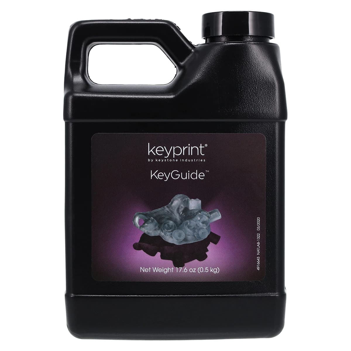 Keyprint KeyGuide 3D Printing Resin, Blue Transparent, 0.5 kg Bottle, 4200001 - Keyprint KeyGuide 3D Printing Resin, 0.5kg/Bottle, 1/Pk - Image 1