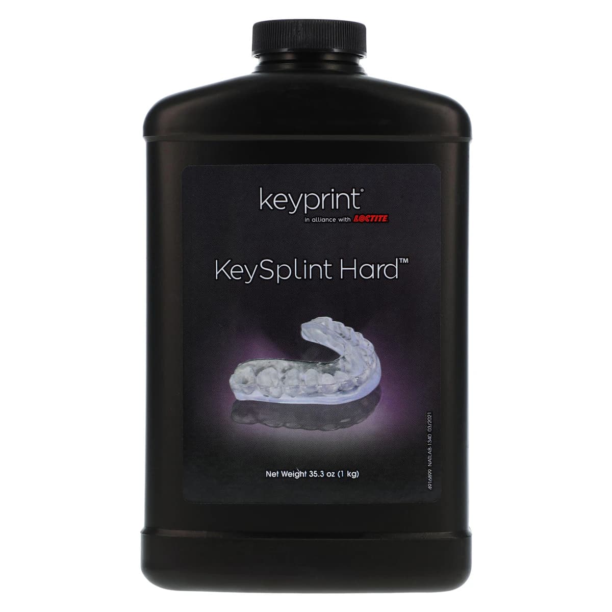 KeySplint Hard Biocompatible 3D Printing Resin, Light Violet Translucent, 1 kg Bottle, 4220004 - KeySplint Hard 1kg, 4220004 - Image 1