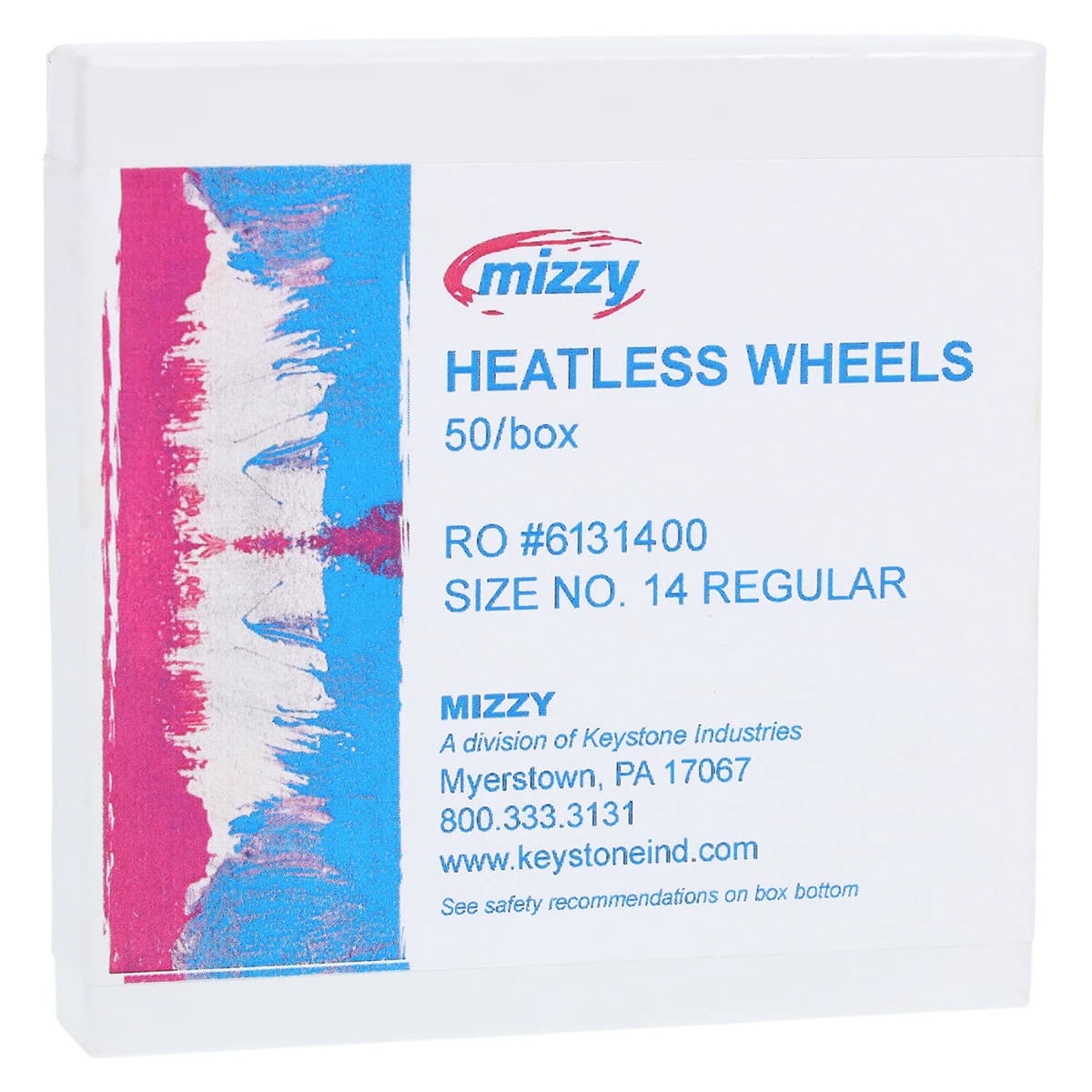 Mizzy Heatless Wheels #14, Gray, 1/2" x 1/8" (3.1mm), 50/Pkg, 1900230 - #14 Regular Mizzy Heatless Wheels Pack of 50 - Image 1