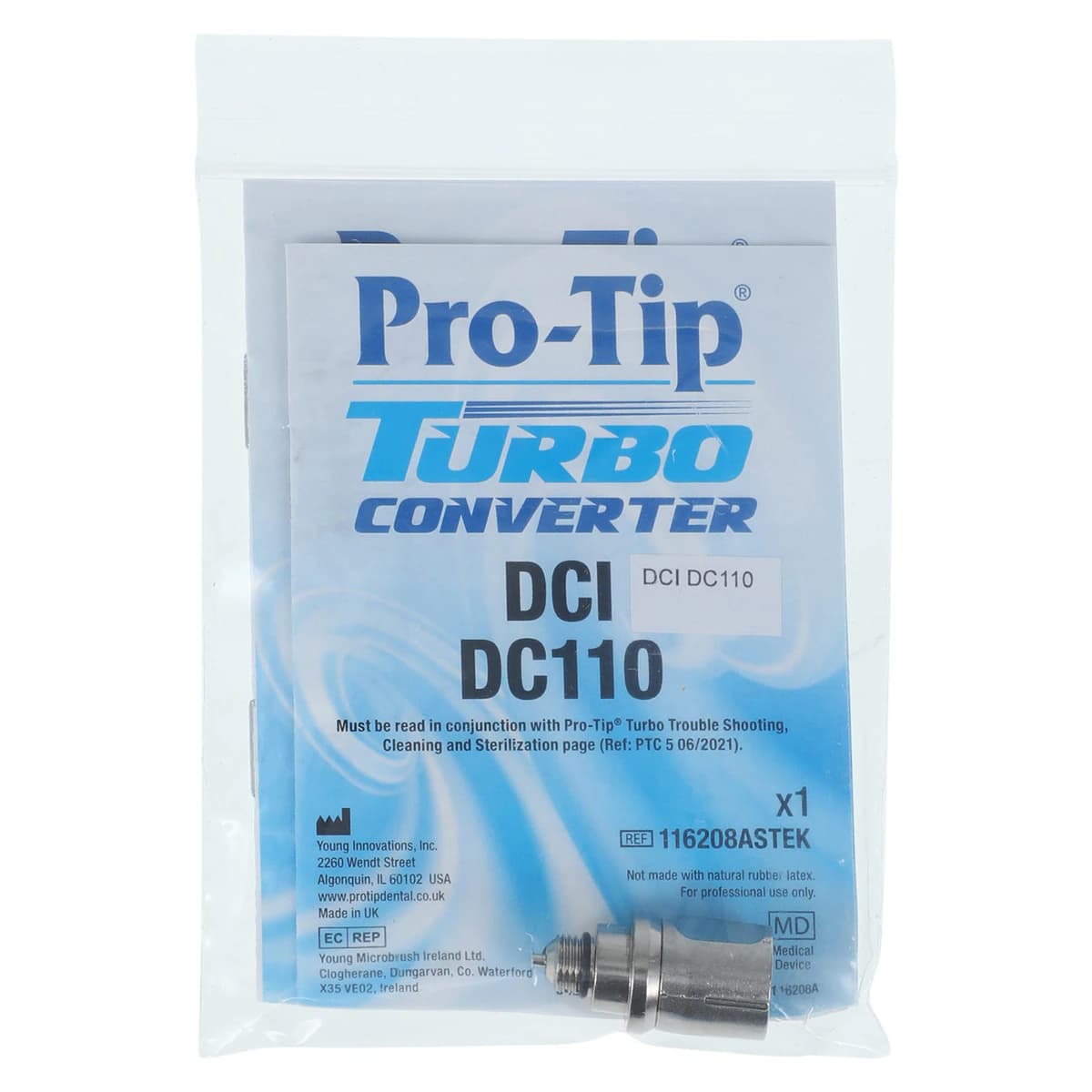 Young Pro-Tip Turbo DCI Converter, Disposable Air/Water Syringe Tip Adapter, Each - Young Pro-Tip Dental DCI Converter Ea - Image 1