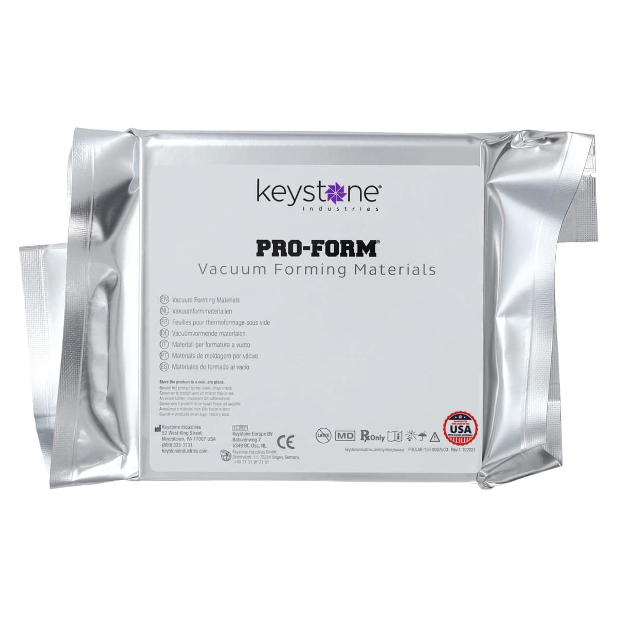 Pro-Form Splint Material, 5" x 5", 0.020" (0.50 mm), Clear, 25/Pk, 9615000 - Pro-Form, Splint Material, 5" x 5", 0.020 ", 25/Pk, 9615000 - Image 1