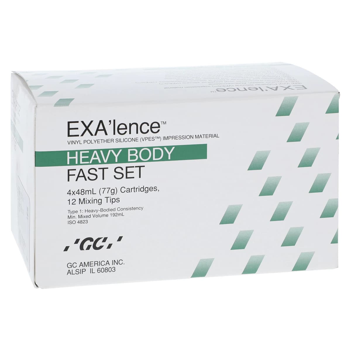 EXA'lence VPES Impression Material, Heavy Body, Fast Set, 48 ml Cartridge Refill with Tips, 4/Pk, 137014 - Exalence Fast Set Heavy Body 48ml 4Pk - Image 1