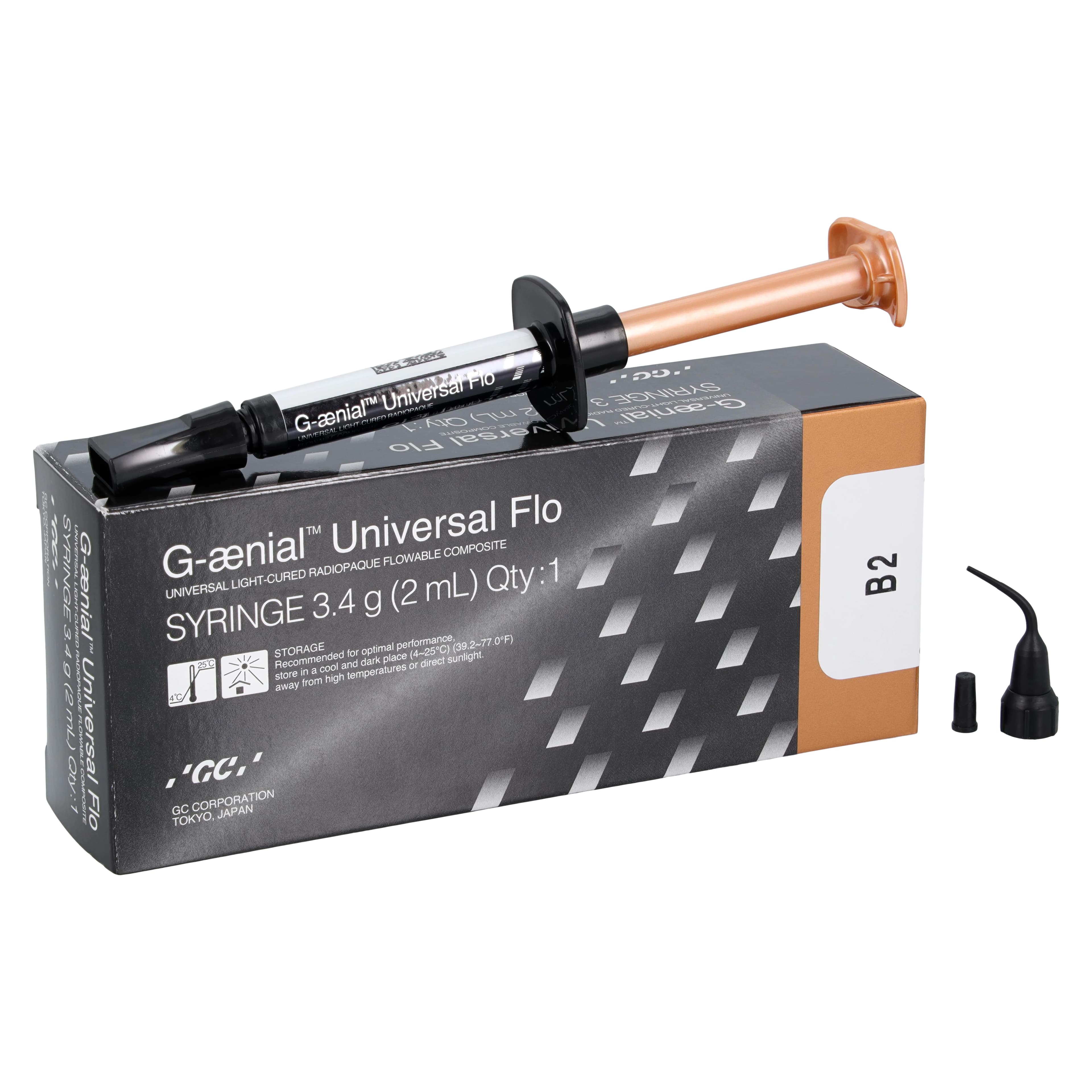 G-ænial Universal Flo Flowable Composite, Light-Cure, Syringe Refill, Shade B2, 3.4 g, 1/Pk, 004208 - G-aenial Universal Flo, Light-Cure, Syringe Refill, 3.4 g, B2, 1/Pk - Image 1