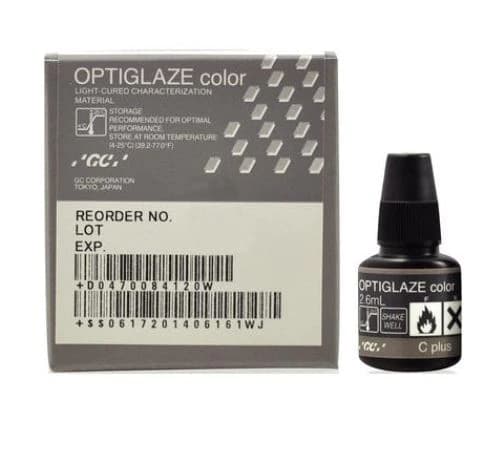 GC America OptiGlaze Color C Plus Light-Cured Nano-Filled Characterization Coating, 2.6 mL Bottle, #8411 - OptiGlaze Color C Plus 2.6mL - Image 1