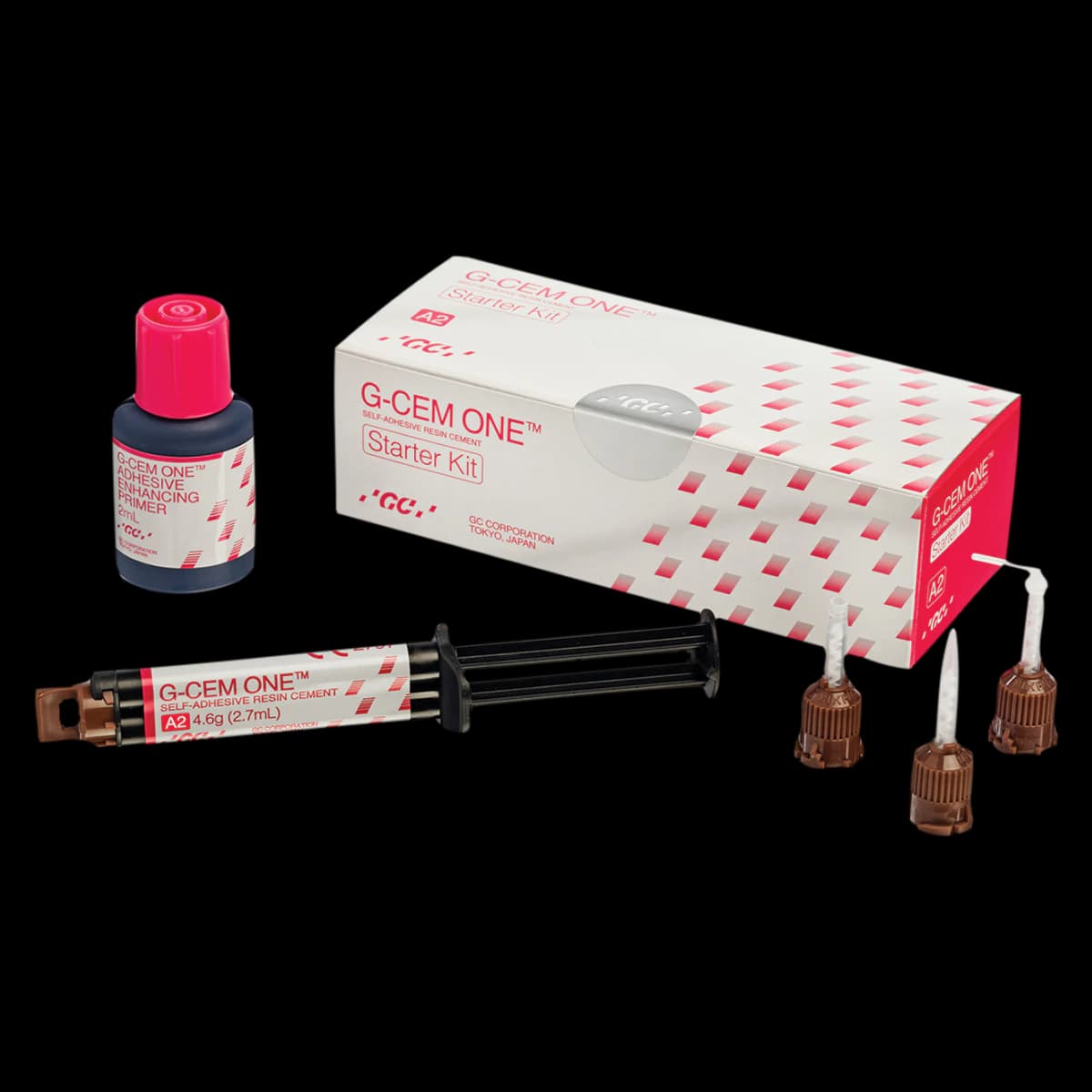 G-CEM One Self-Adhesive Resin Cement Starter Kit, Shade A2, 4.6g Syringe, 013670 - G-Cem One Starter Kit - Image 1