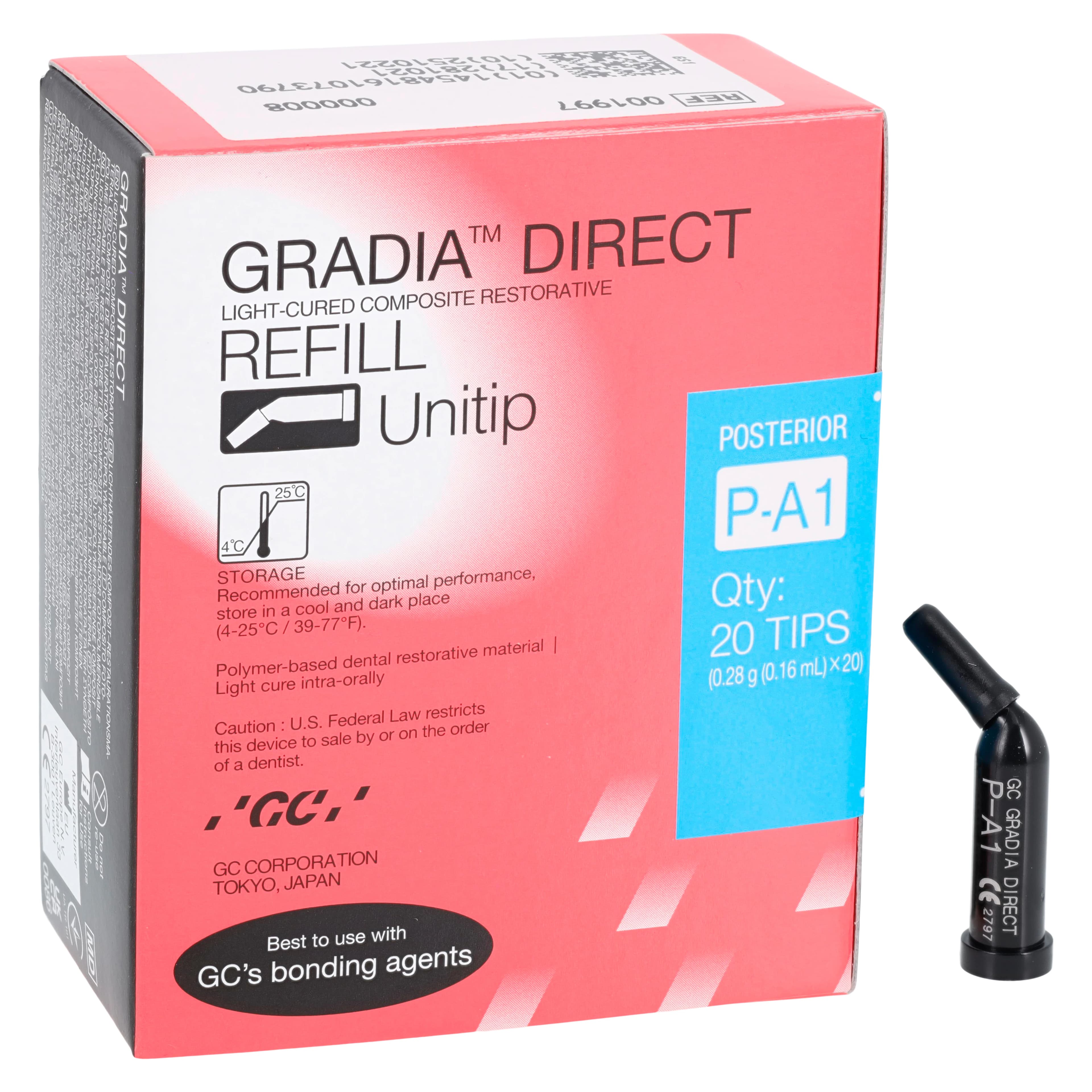 GRADIA DIRECT Unitip Refill, P-A1 Posterior Radiopaque, 0.16 ml, 20/Pkg, 001997 - GRADIA DIRECT Unitip Refill - Image 1