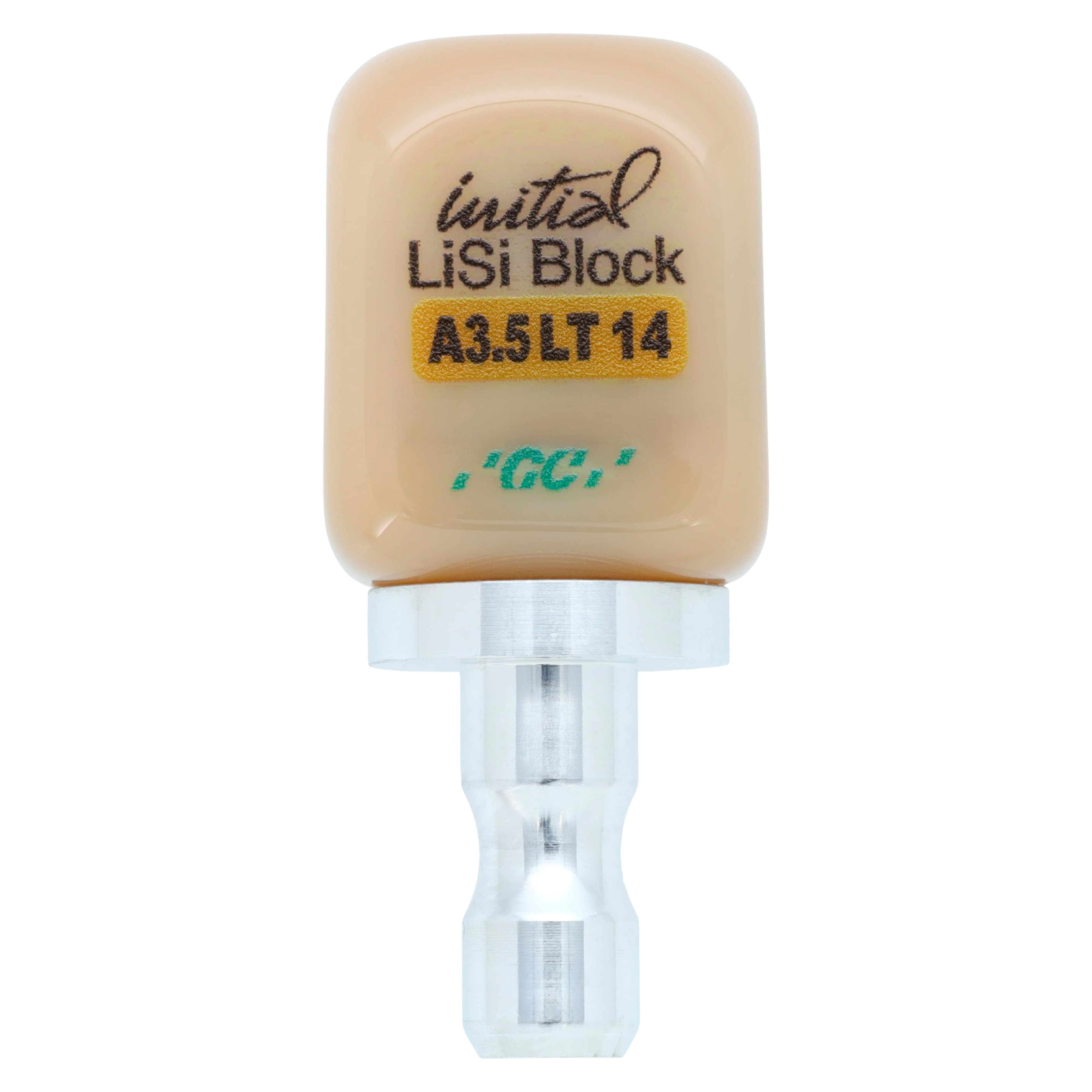 GC Initial LiSi Block 14 CEREC A3.5 LT, Low Translucency, 5/Pkg - Initial LiSi Block 14 CEREC A3.5 LT (5) - Image 1