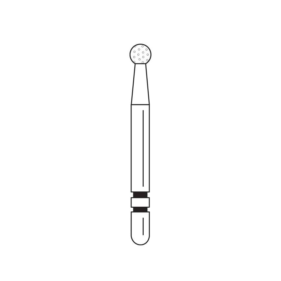 Two Striper TSZtech Diamond Bur Friction Grip L125ZF Round, Long Shank, ZF Grit, 1.7 mm, 5/Pk, 2015668 - Two Striper® TSZtech Diamond Bur Friction Grip L125ZF Round Pack of 5 - Image 1