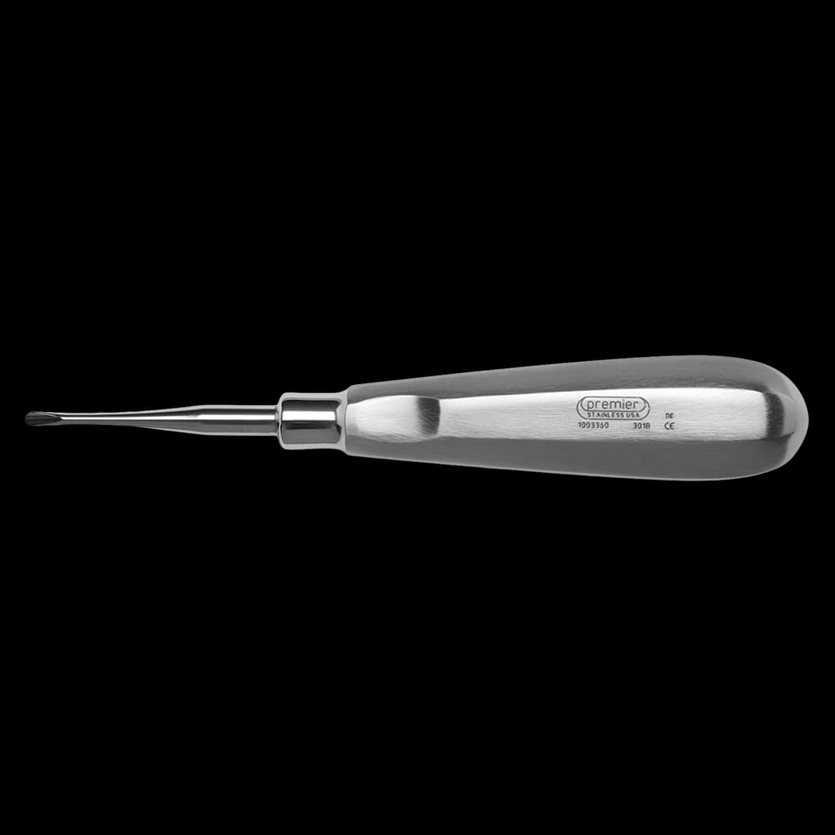 Premier #301B Apical (Blunt) Elevator, Single-End, Large Stainless Steel Handle, 1/Pk, 1003360 - Apical Elevator, Blunt, Single-End, Large Stainless Steel Handle, # 301 B, 1/Pk, 1003360 - Image 1