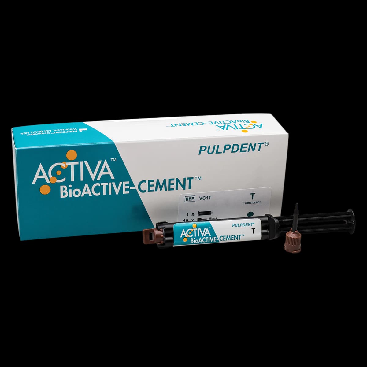 Activa BioActive Cement Single Pack, Translucent, 5 mL Syringe with 20 Automix Tips, VC1T - Activa BioActive Cement Single Pack Transparent - Image 1