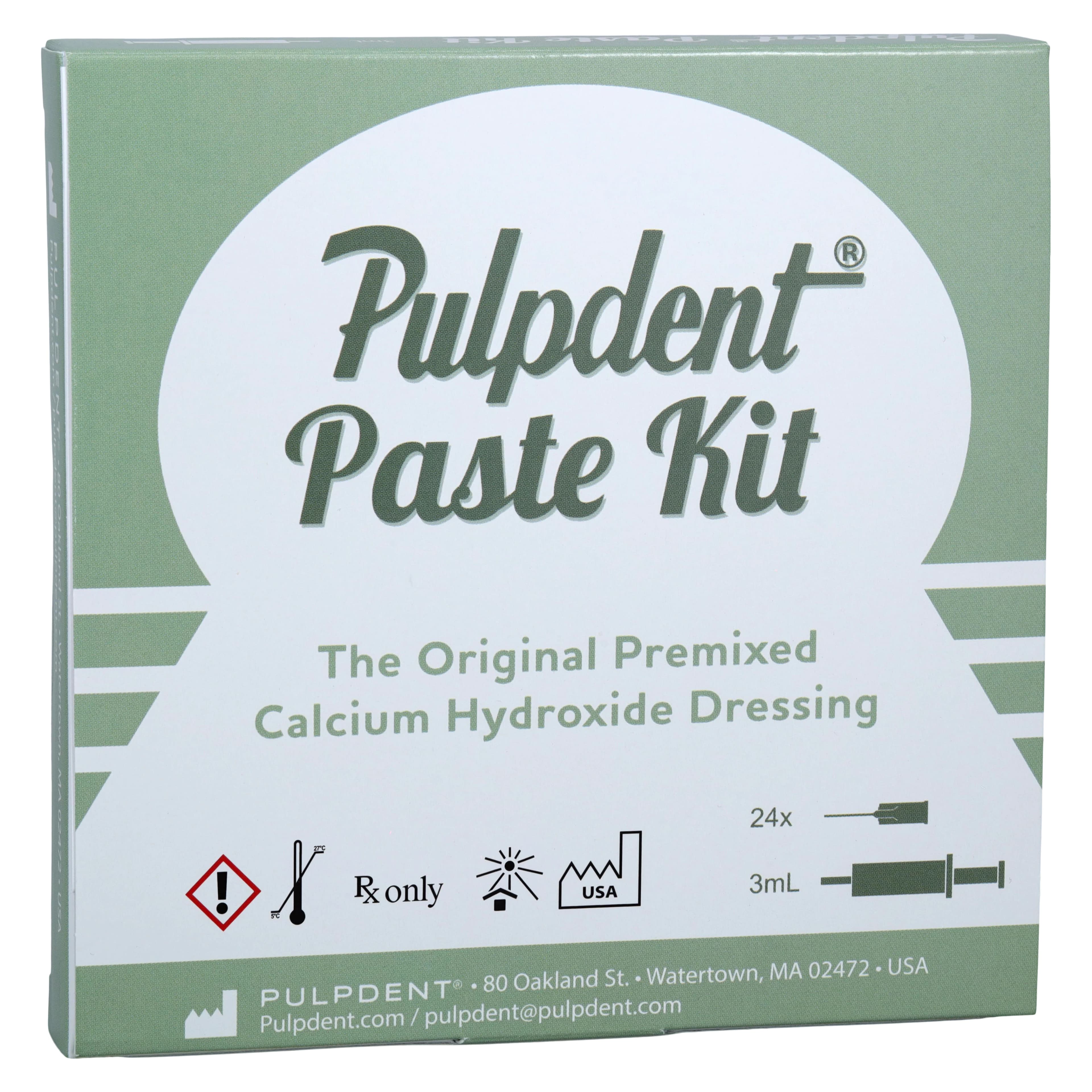Pulpdent Paste Calcium Hydroxide Pulp Capping Kit, 3 mL Syringe with 24 Sterile 18 Gauge Blunt Needles, PSYK - Paste Kit - Image 1