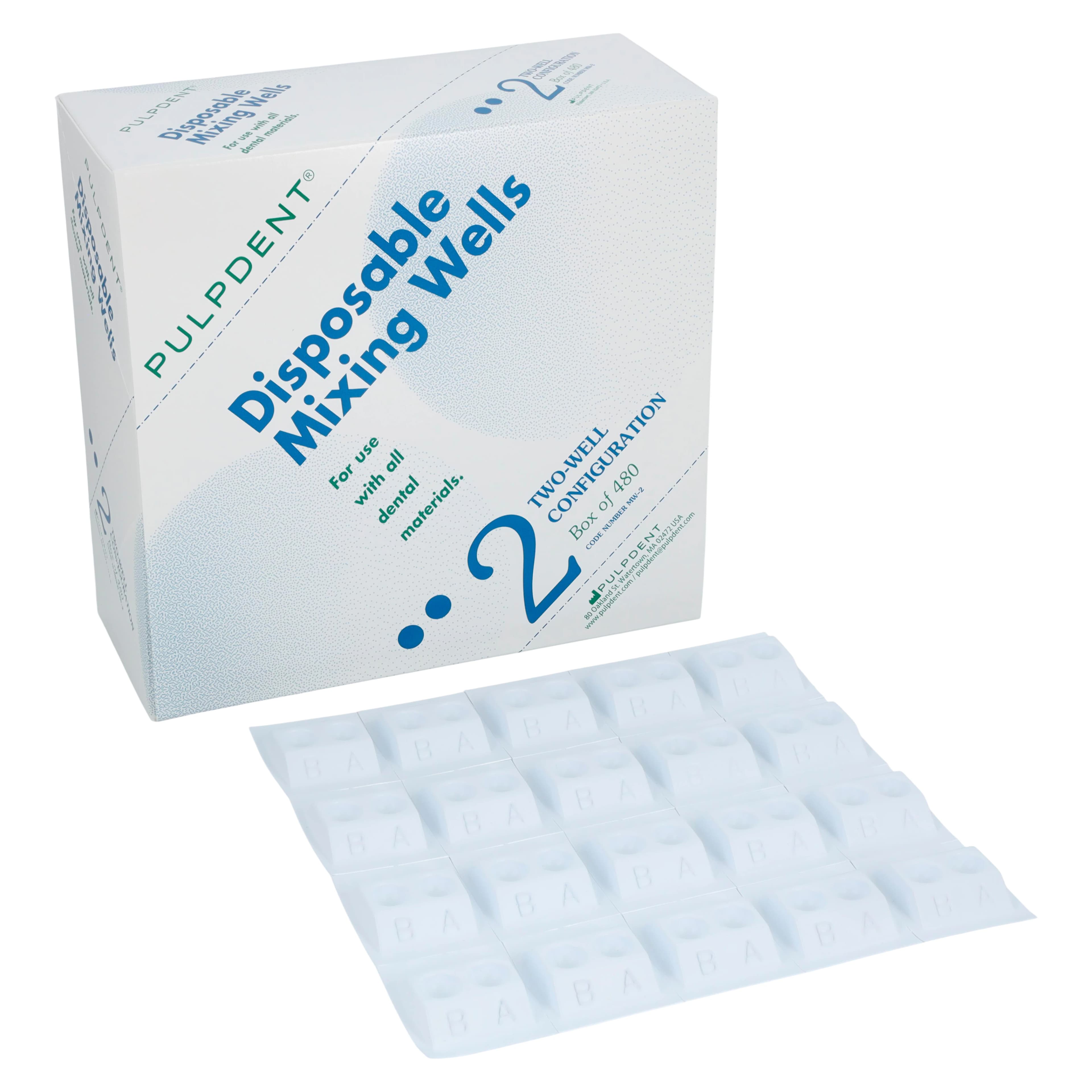 Pulpdent Disposable Mixing Wells, 2-Well, White, 480/Box, MW-2 - Mixing Wells 2-Well 480Bx - Image 1