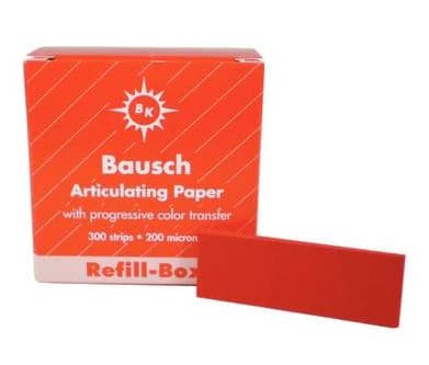 Bausch Articulating Paper with Progressive Color Transfer, 200 Micron, Red, Refill Box of 300, BK-1002 - Articulating Paper with Progressive Color Transfer Refill Box - Image 1