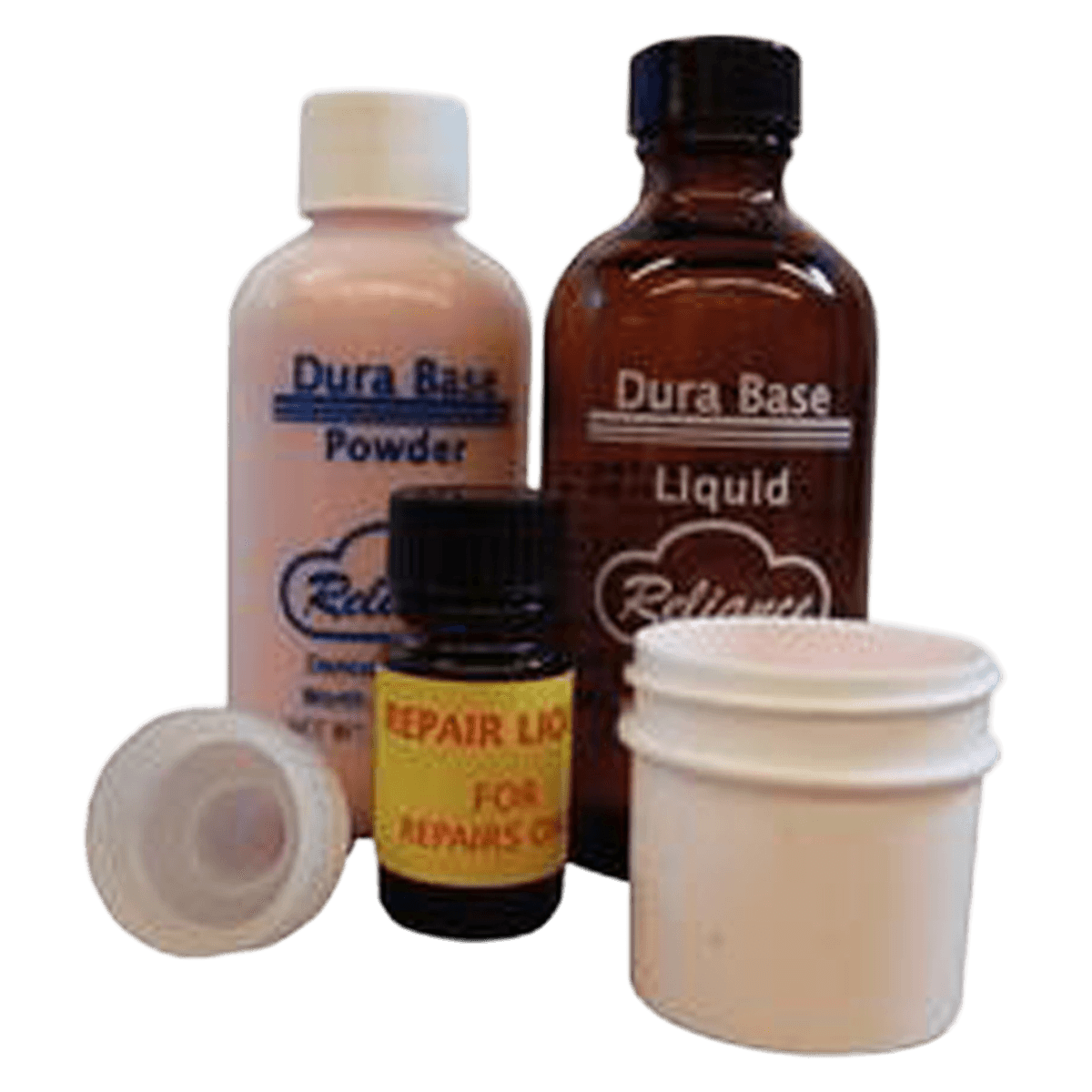 DuraBase Hard Rebase Complete Kit, Pink, Powder & Liquid, 4 oz Powder, 4 oz Liquid, 10cc Repair Liquid, R200006 - DuraBase Hard Rebase Complete Pkg Powder, Liq, Jar - Image 1