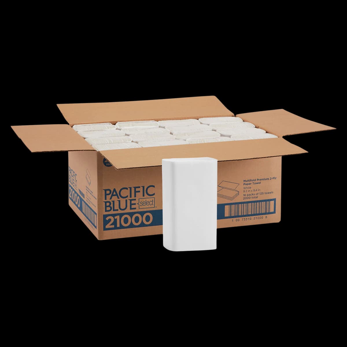 Georgia-Pacific Signature 2-Ply Premium Multifold Paper Towels, White, 9.2" x 9.4", 2000/Case (16 packs of 125) - Signature 2-Ply Premium Multifold Paper Towels. White 9.2" x 9.4", Soft - Image 1