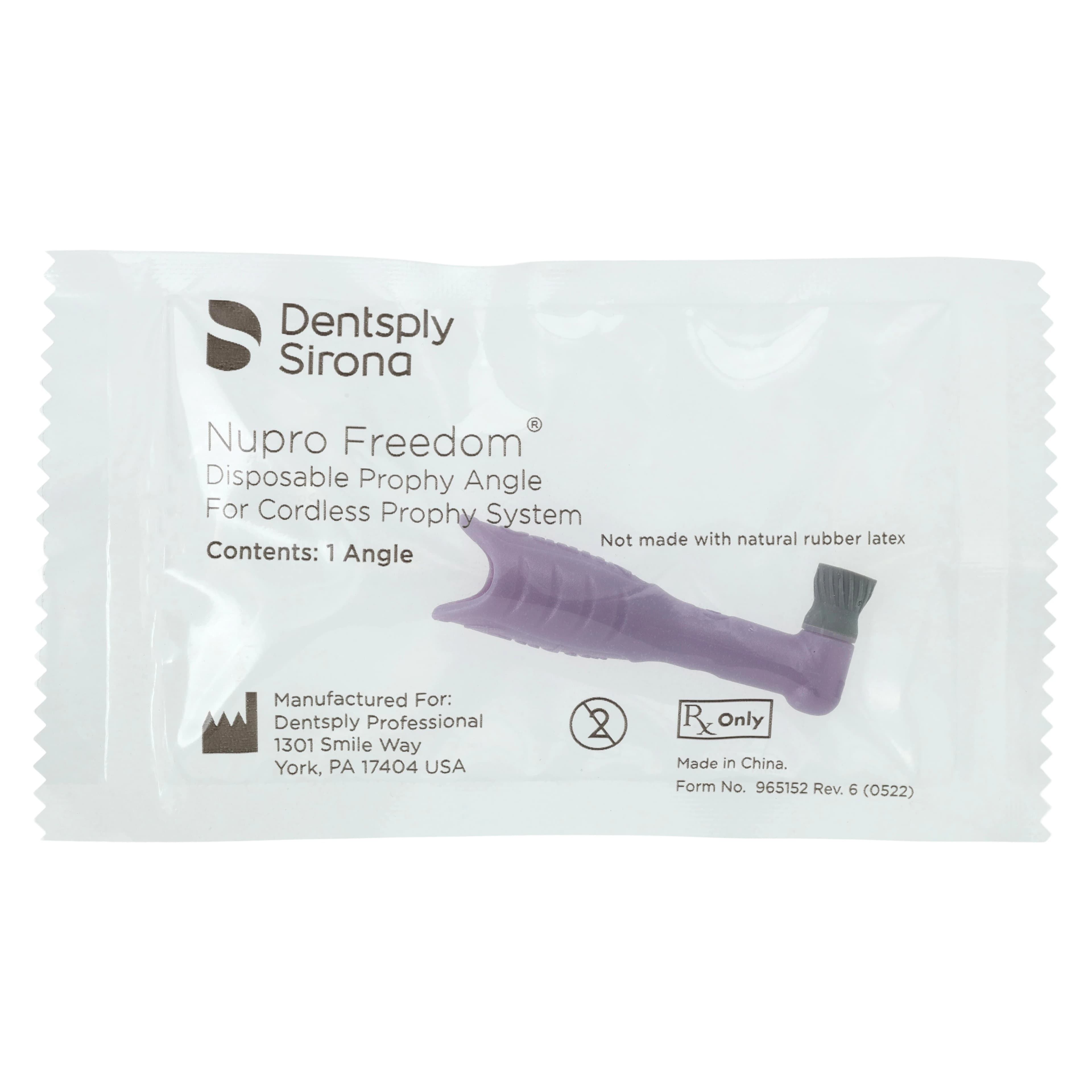 NUPRO Freedom Slim Disposable Prophy Angles, Spiral Cup, 90° Angle, Lavender, 1200/Box, 965065 - NUPRO Freedom® Slim Disposable Prophy Angles Spiral 90 Economy Box of 1200 - Image 1