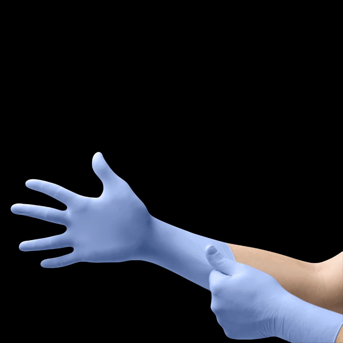 FreeForm® EC Nitrile Exam Gloves, Powder Free, Latex Free, Extended Cuff, Medium, Blue, 50/Box, FFE-775-M - FreeForm® EC Nitrile Exam Gloves – Powder Free, Latex Free, 50/Box - Medium - Image 1