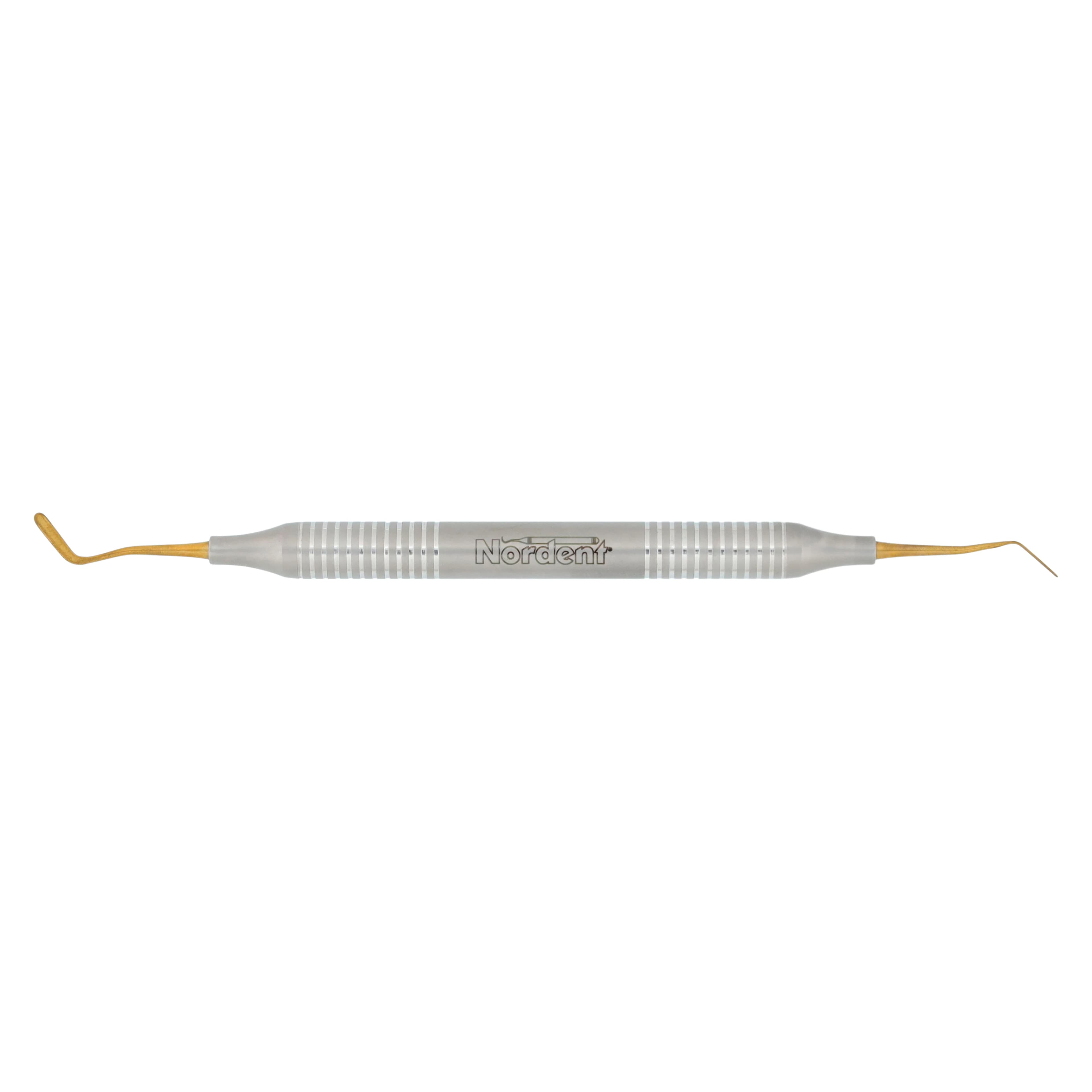 Nordent Composite Placement Instrument, Double-Ended Double Paddle #39, Titanium-Nitride Coated, DuraLite Round Handle, REPFI39T - Composite Placement DE TiN Coated Double Paddle #39 DuraLite ROUND - Image 1