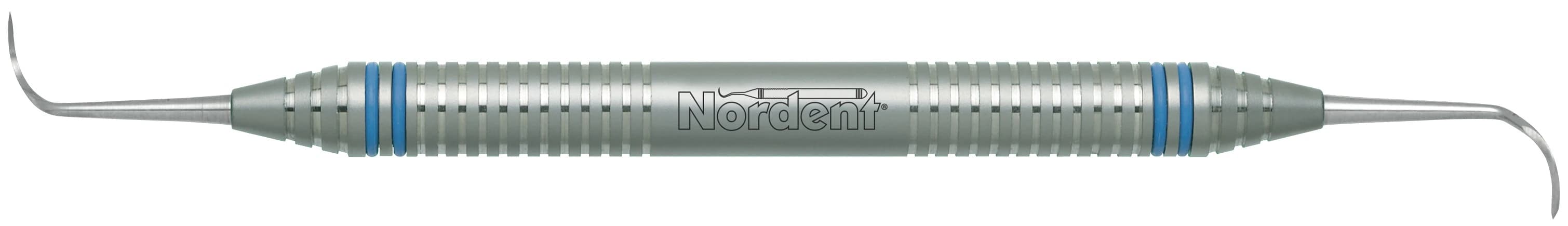Nordent #2 Offset Universal Posterior Sickle Scaler, Double-Ended, DuraLite ColorRing, US 440A Stainless Steel, Each - #2 Offset Universal Posterior Scaler - Image 1